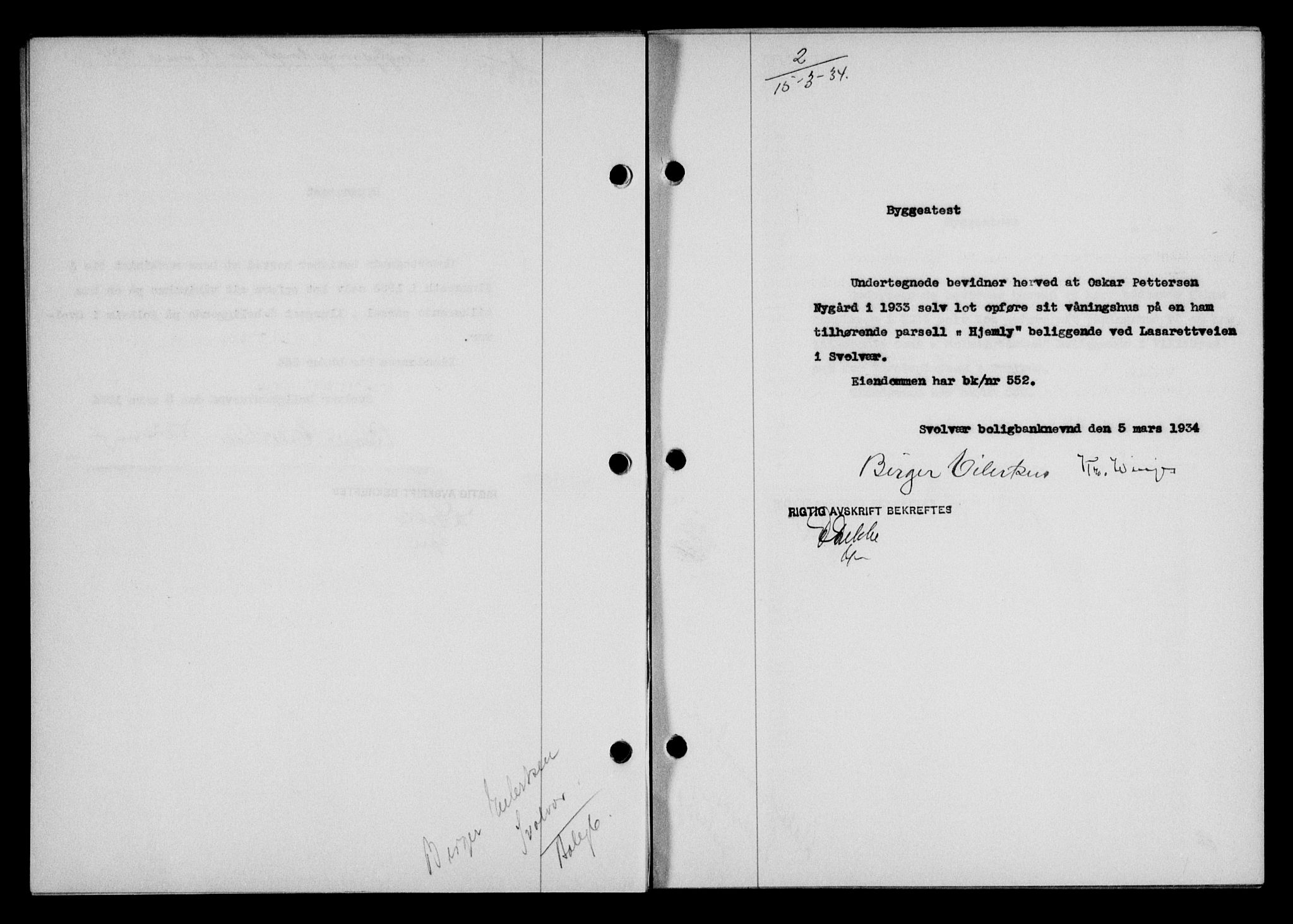 Lofoten sorenskriveri, SAT/A-0017/1/2/2C/L0029b: Mortgage book no. 29b, 1934-1934, Deed date: 15.03.1934