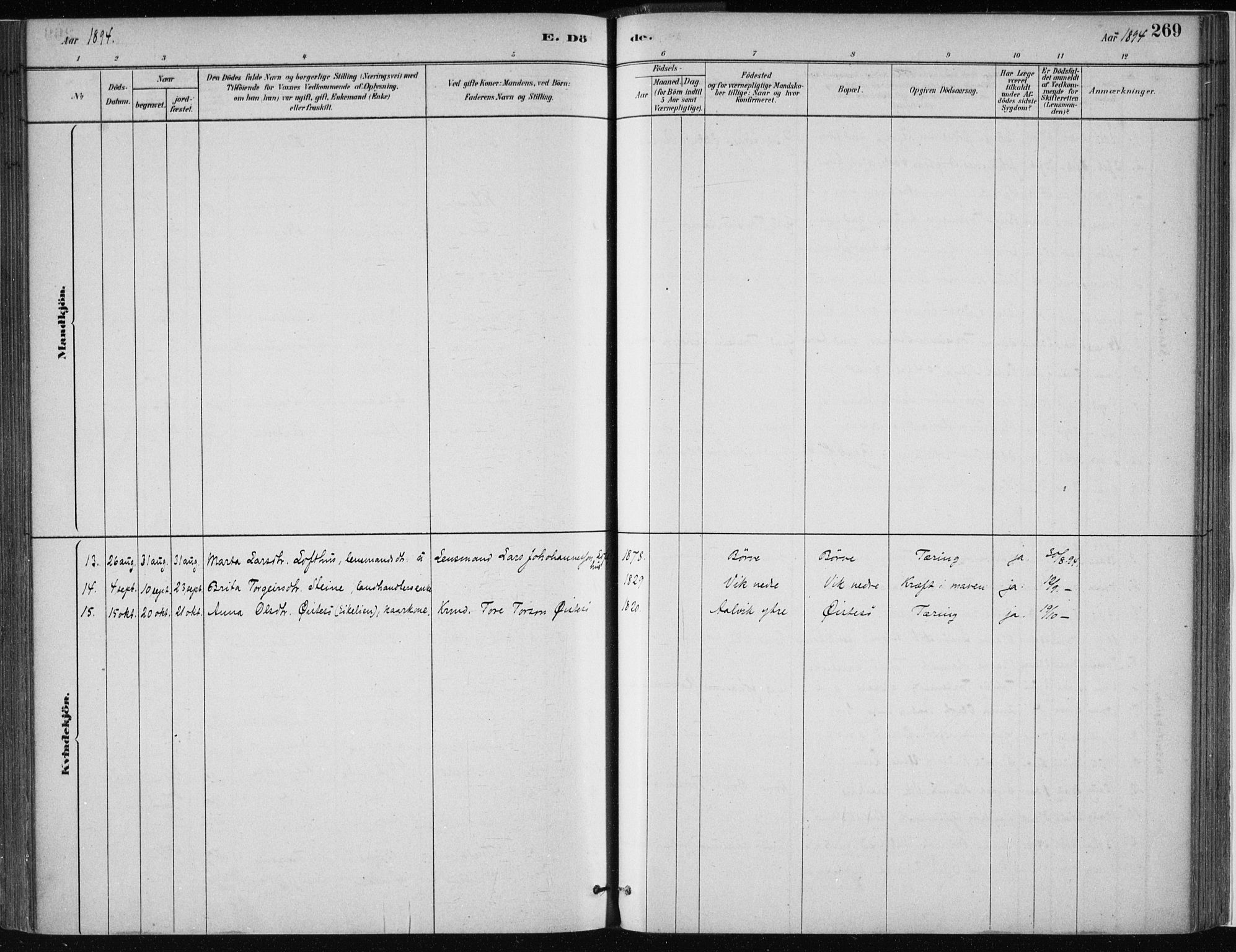 Kvam sokneprestembete, AV/SAB-A-76201/H/Haa: Parish register (official) no. C  1, 1880-1906, p. 269