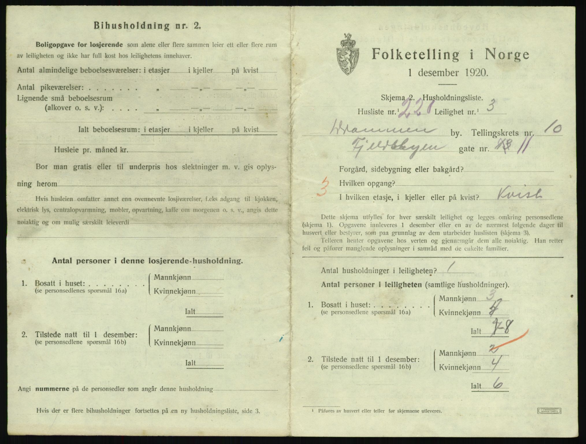 SAKO, 1920 census for Drammen, 1920, p. 17003