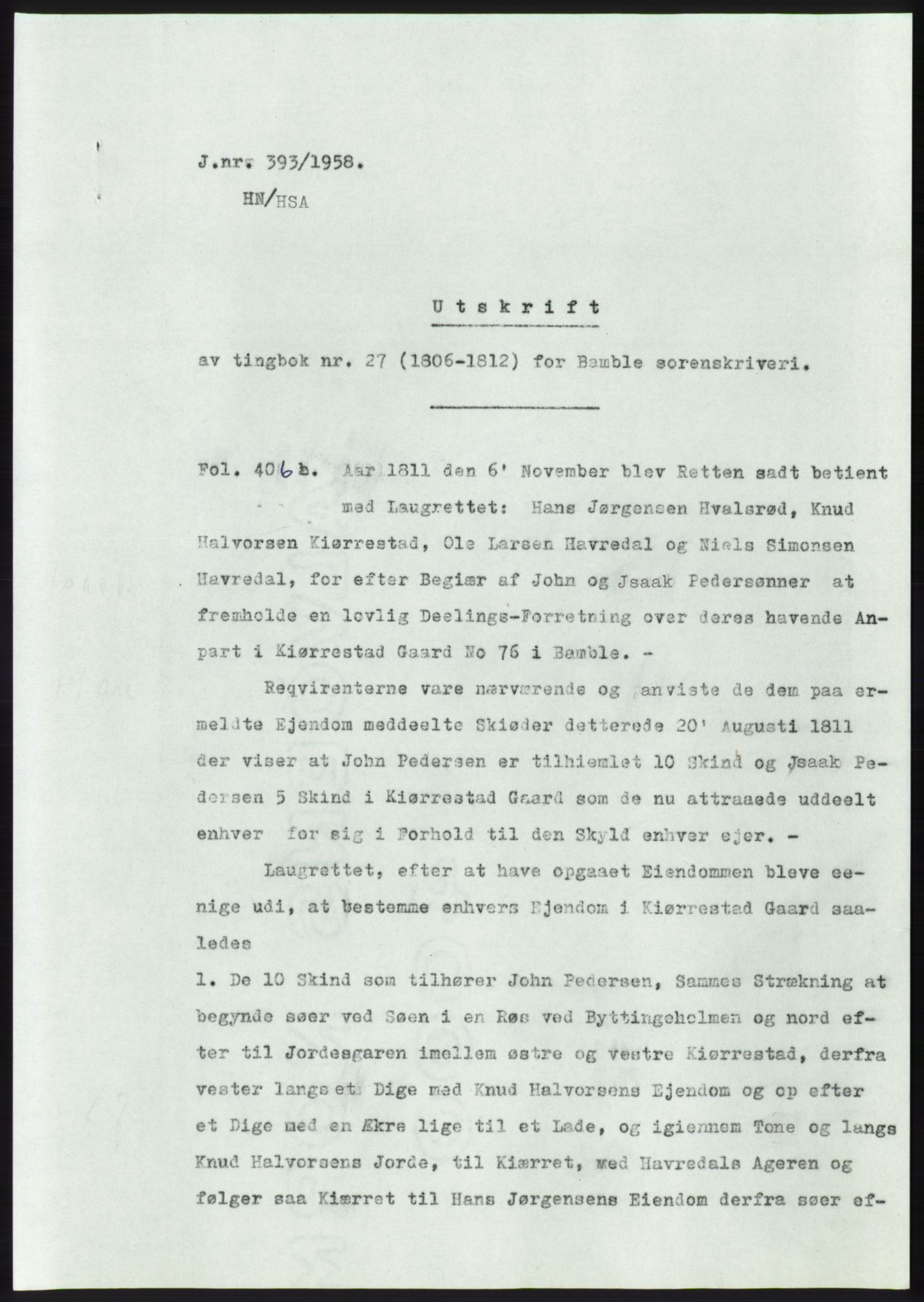 Statsarkivet i Kongsberg, SAKO/A-0001, 1958, p. 229