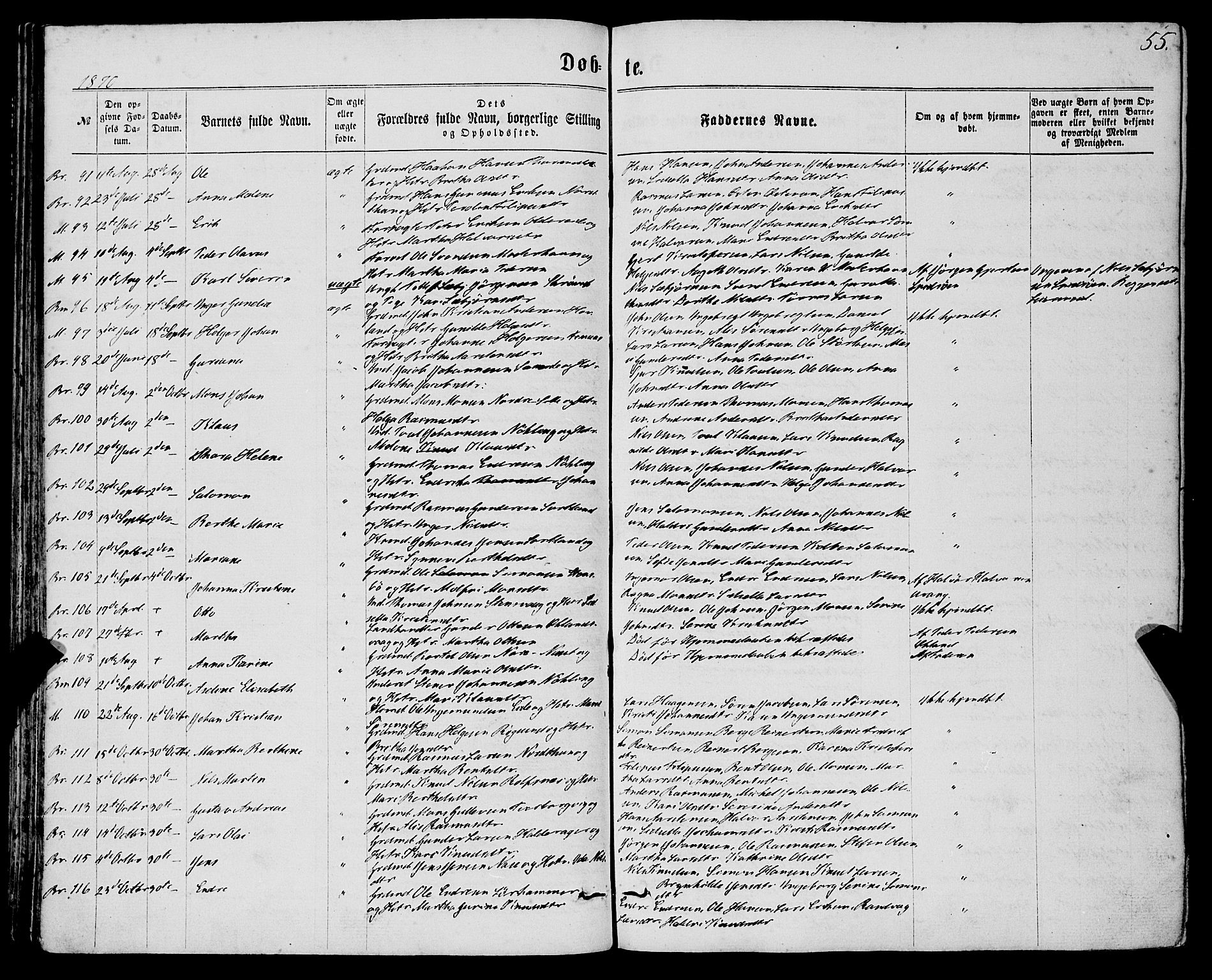 Finnås sokneprestembete, AV/SAB-A-99925/H/Ha/Haa/Haaa/L0008: Parish register (official) no. A 8, 1863-1872, p. 55