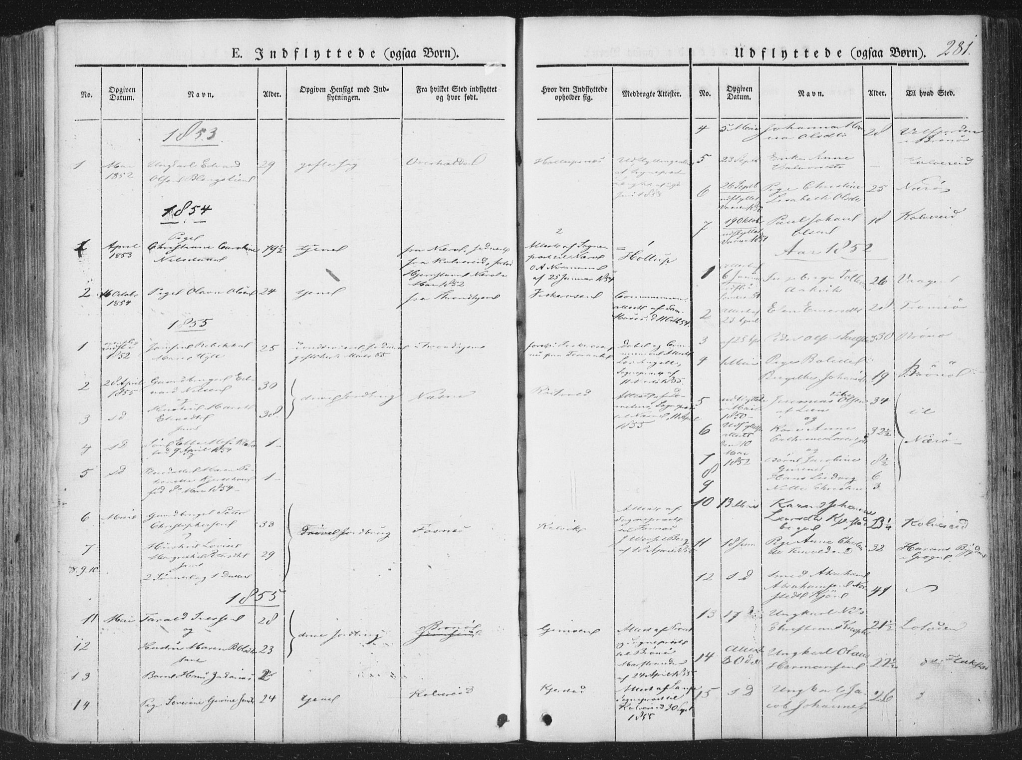 Ministerialprotokoller, klokkerbøker og fødselsregistre - Nordland, AV/SAT-A-1459/810/L0144: Parish register (official) no. 810A07 /1, 1841-1862, p. 281