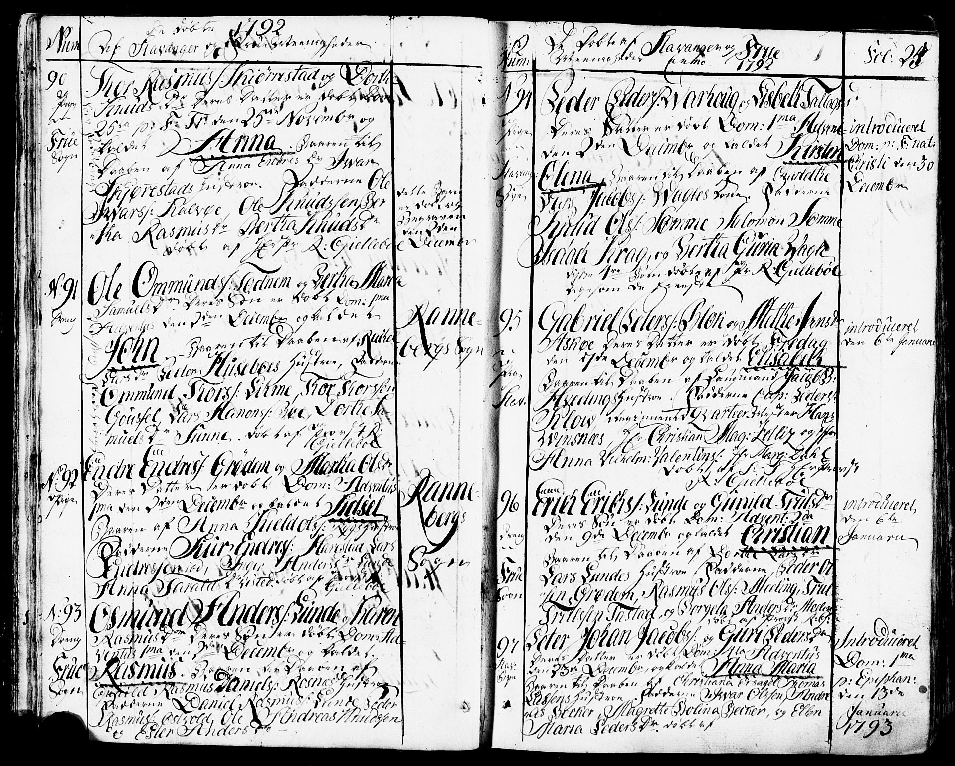 Domkirken sokneprestkontor, SAST/A-101812/001/30/30BB/L0007: Parish register (copy) no. B 7, 1791-1813, p. 25