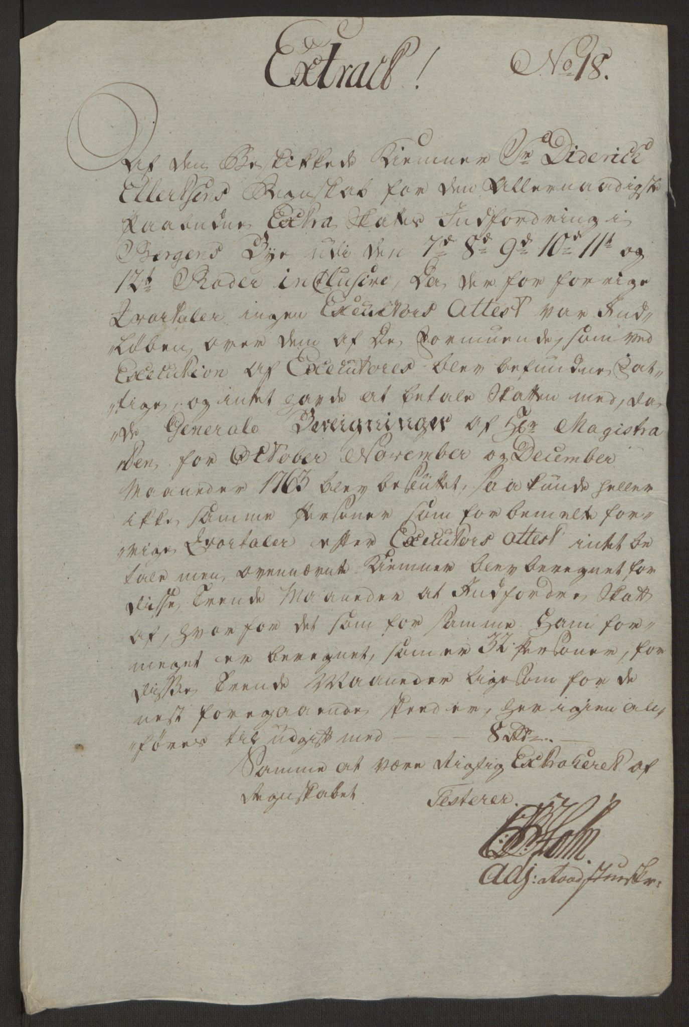 Rentekammeret inntil 1814, Reviderte regnskaper, Byregnskaper, AV/RA-EA-4066/R/Rp/L0366/0001: [P20] Kontribusjonsregnskap / Ekstraskatt, 1763, p. 317