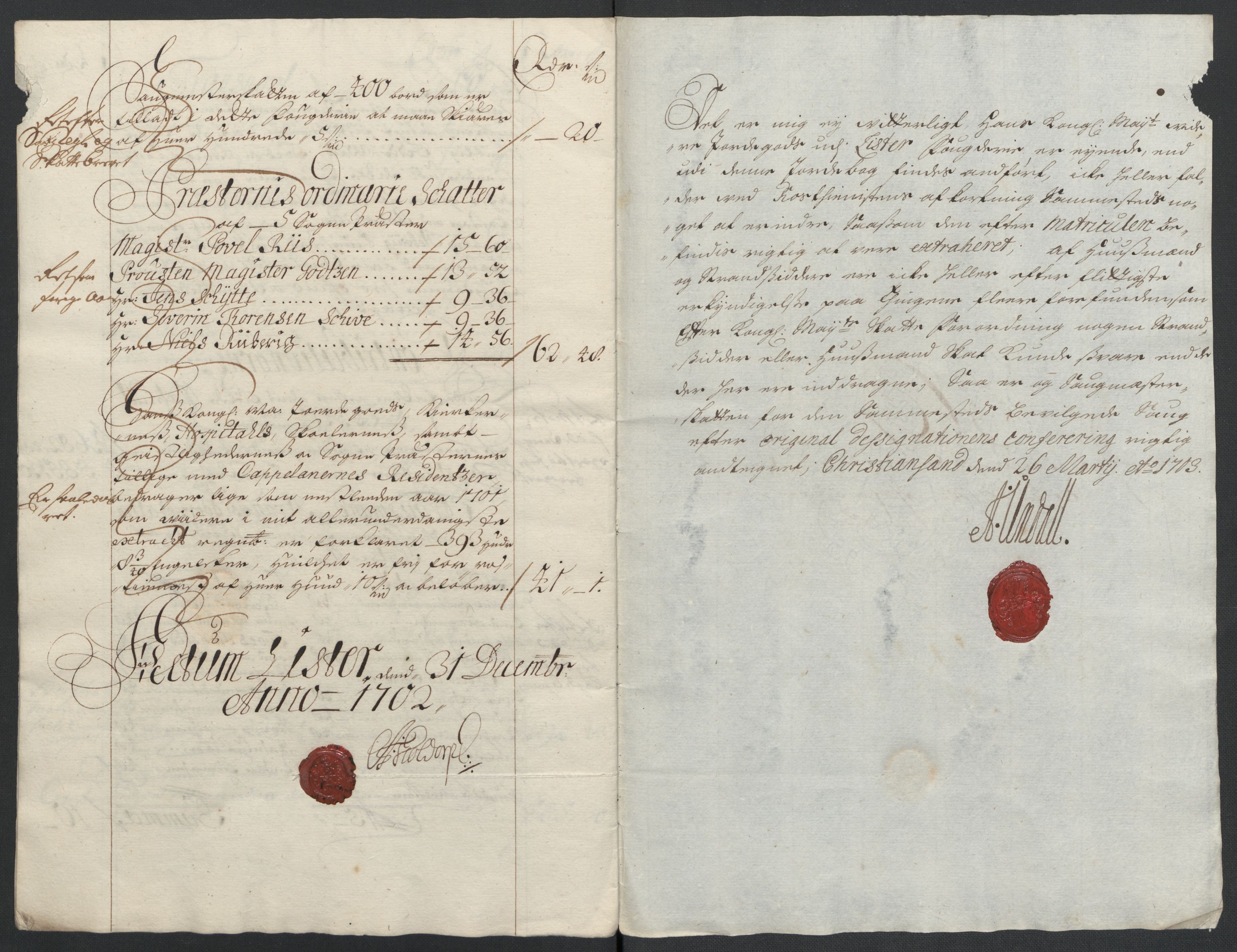 Rentekammeret inntil 1814, Reviderte regnskaper, Fogderegnskap, RA/EA-4092/R43/L2549: Fogderegnskap Lista og Mandal, 1701-1702, p. 234