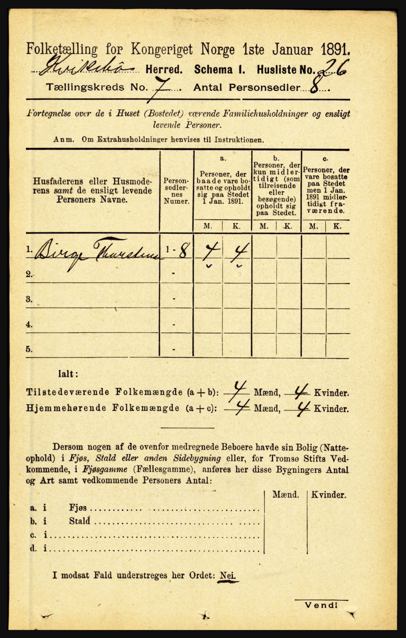 RA, 1891 census for 1416 Kyrkjebø, 1891, p. 1831