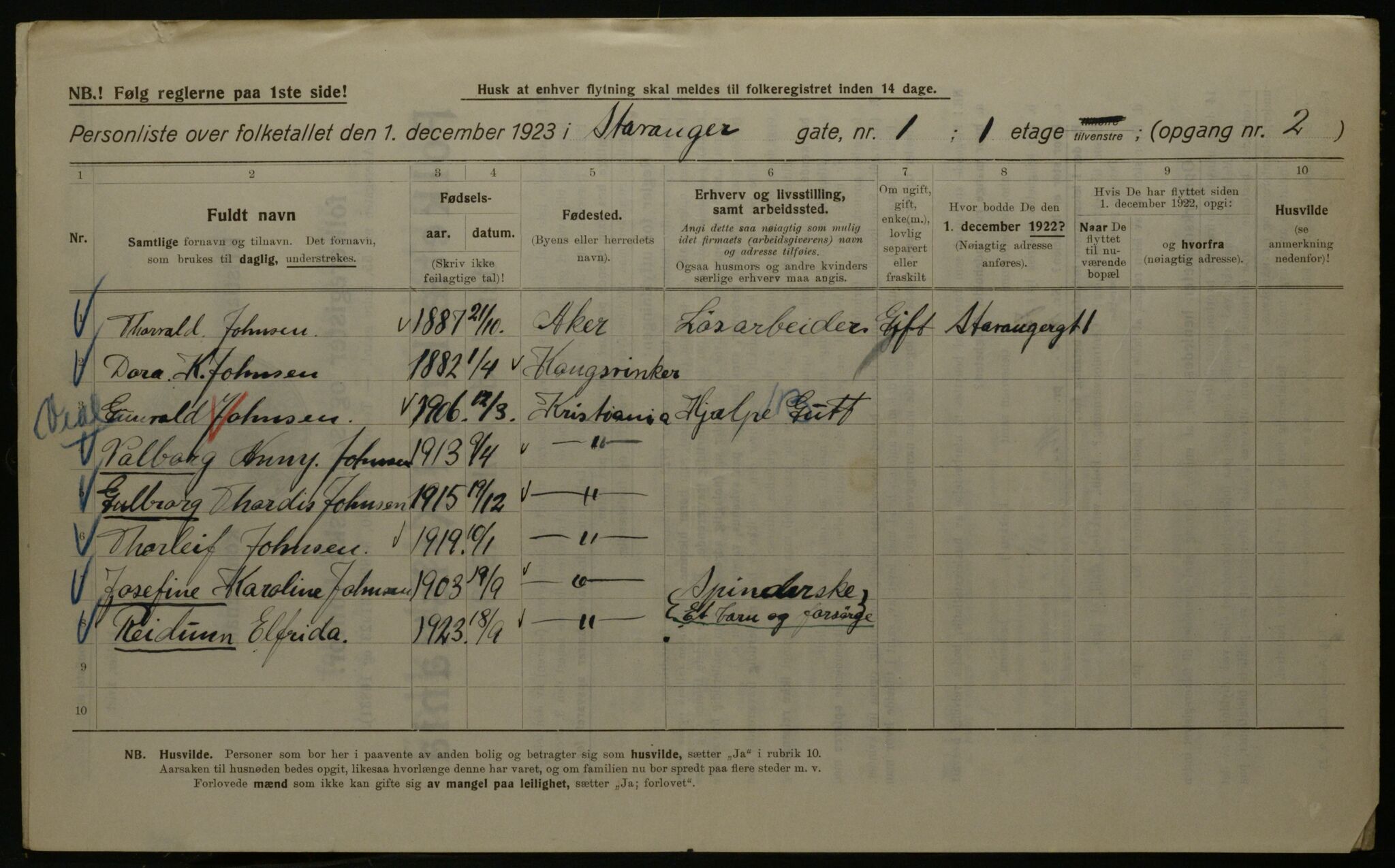 OBA, Municipal Census 1923 for Kristiania, 1923, p. 111200