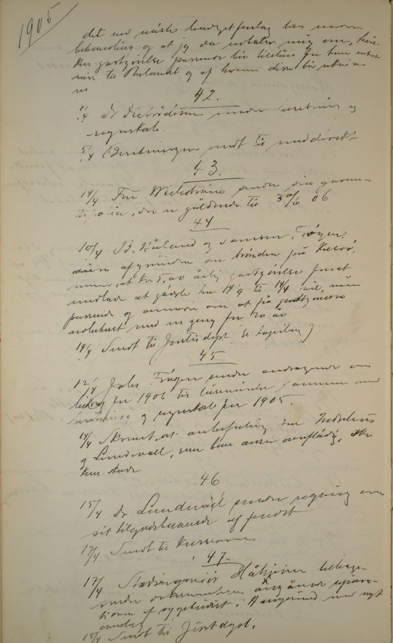 Lepraarkiver - Overlegen for den spedalske sykdom, AV/SAB-A-61001/B.c/L0007: Journal, 1899-1916