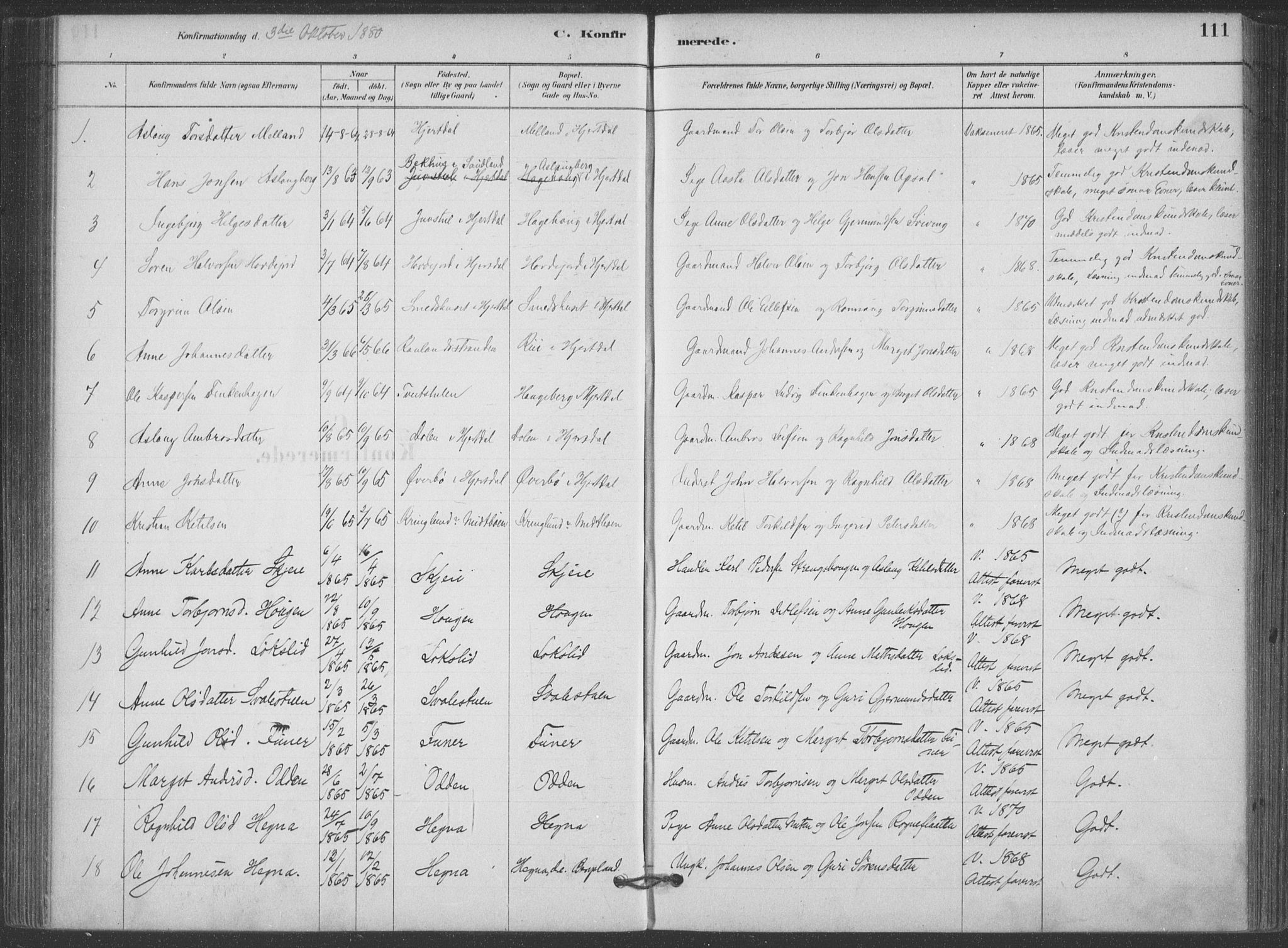 Hjartdal kirkebøker, SAKO/A-270/F/Fa/L0010: Parish register (official) no. I 10, 1880-1929, p. 111