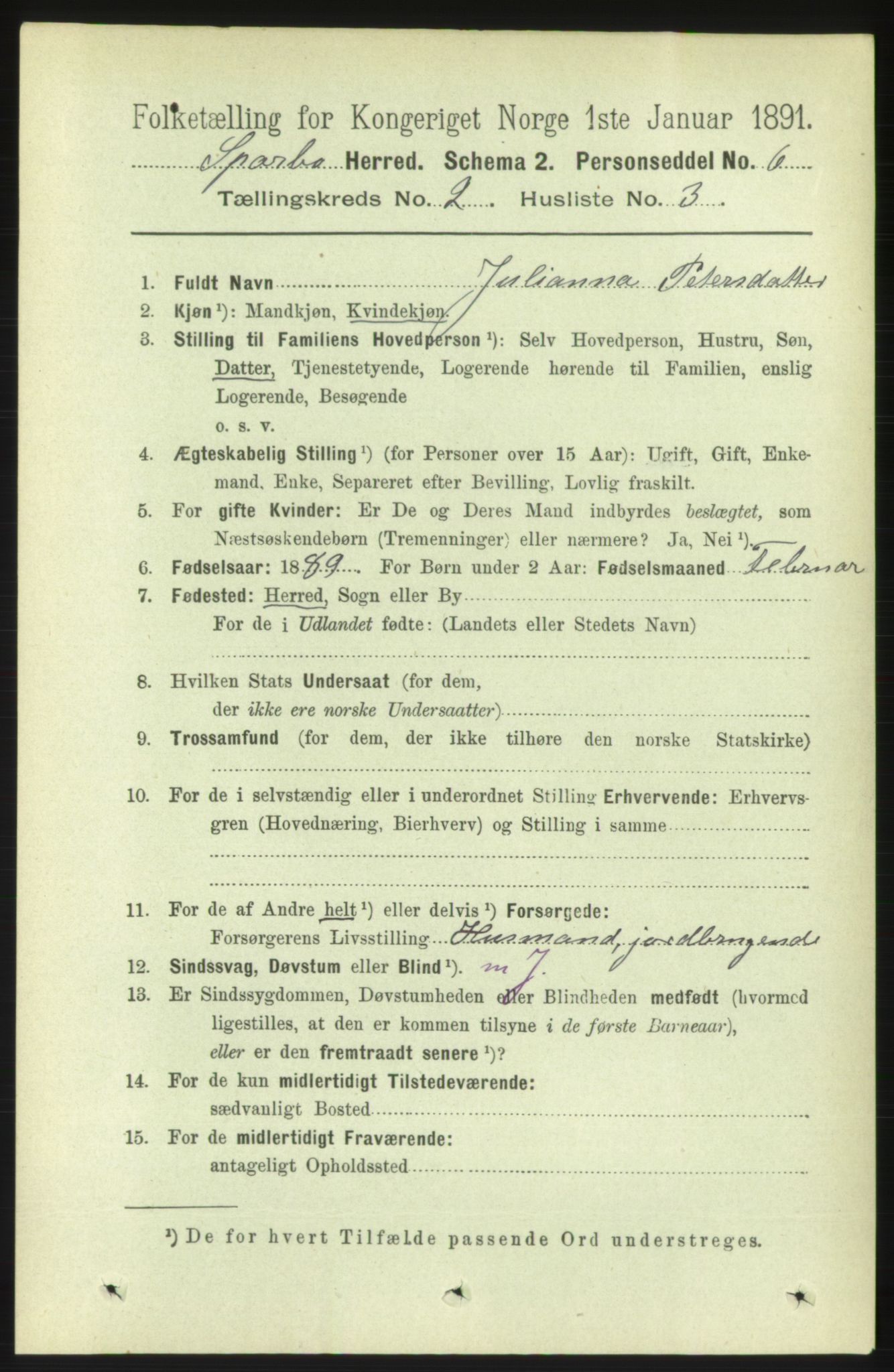 RA, 1891 census for 1731 Sparbu, 1891, p. 686