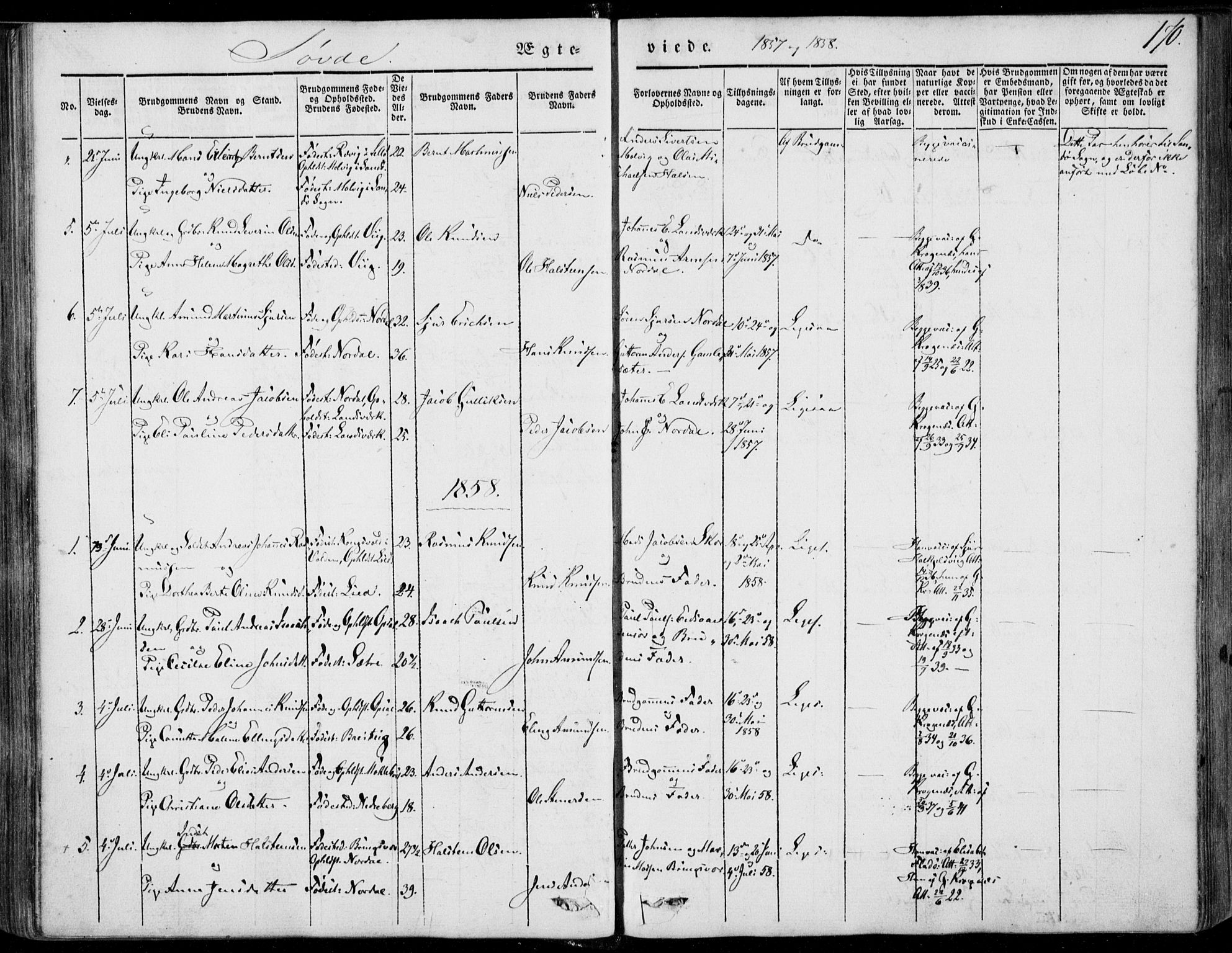 Ministerialprotokoller, klokkerbøker og fødselsregistre - Møre og Romsdal, SAT/A-1454/502/L0023: Parish register (official) no. 502A01, 1844-1873, p. 170