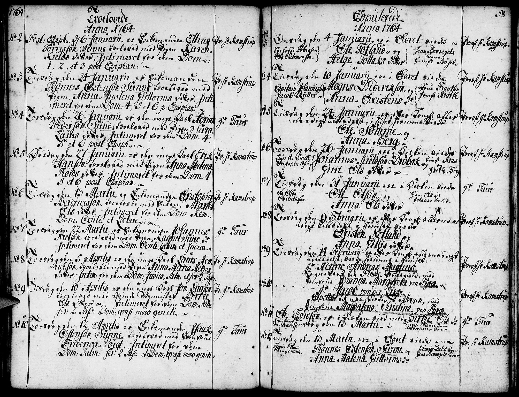 Domkirken sokneprestkontor, SAST/A-101812/001/30/30BA/L0004: Parish register (official) no. A 4, 1744-1782, p. 58