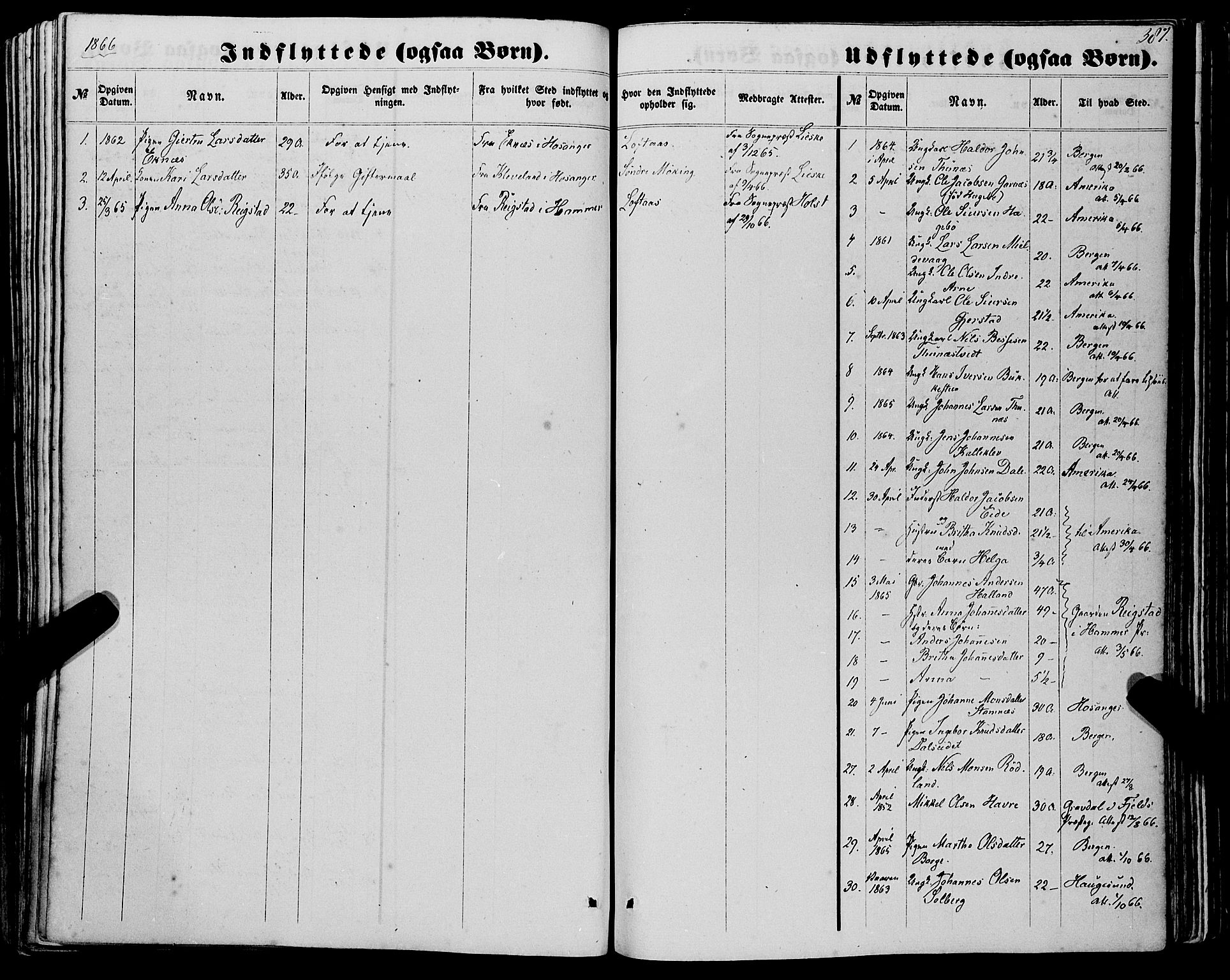 Haus sokneprestembete, SAB/A-75601/H/Haa: Parish register (official) no. A 17, 1858-1870, p. 387