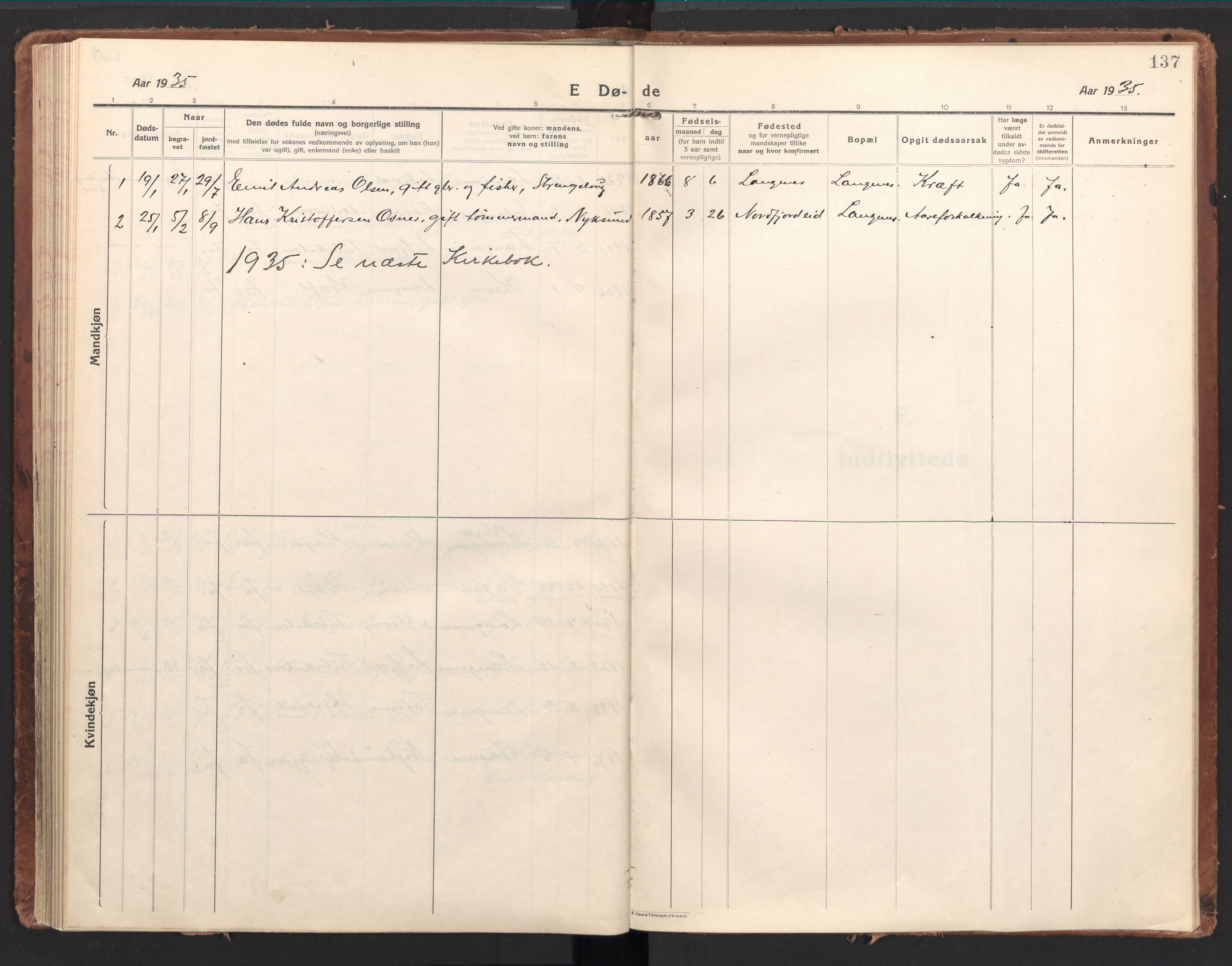 Ministerialprotokoller, klokkerbøker og fødselsregistre - Nordland, SAT/A-1459/894/L1357: Parish register (official) no. 894A03, 1913-1934, p. 137