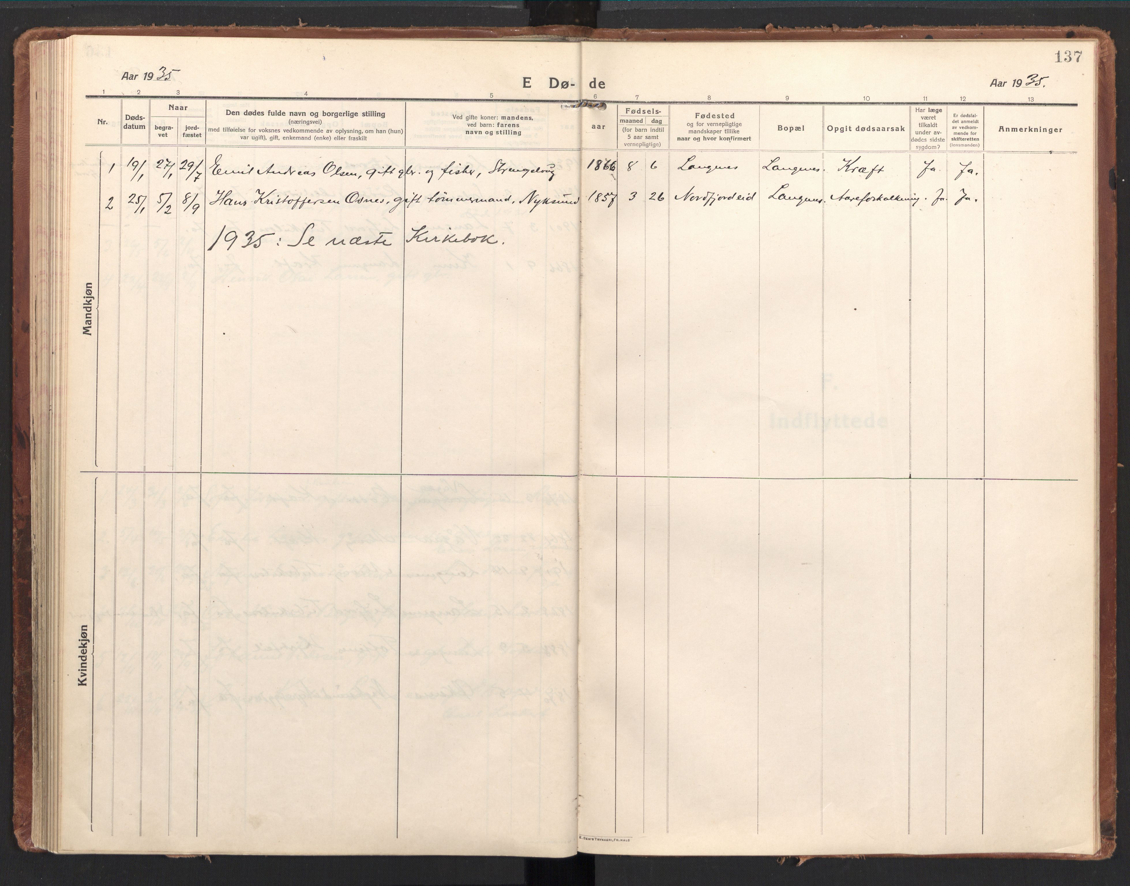 Ministerialprotokoller, klokkerbøker og fødselsregistre - Nordland, AV/SAT-A-1459/894/L1357: Parish register (official) no. 894A03, 1913-1934, p. 137