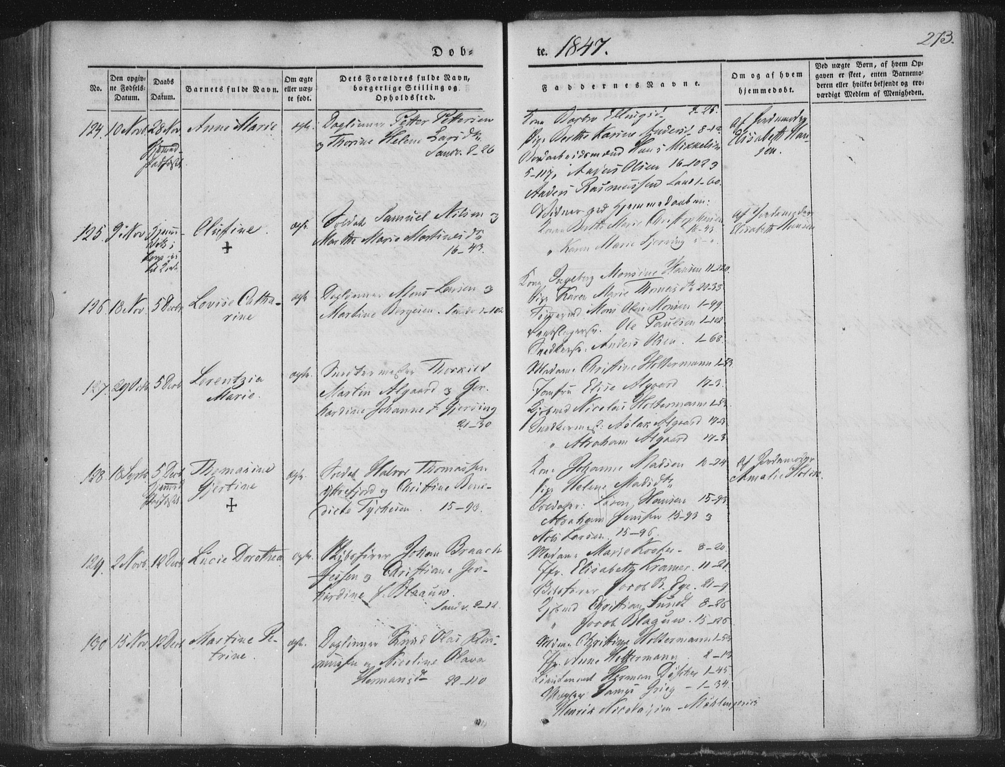 Korskirken sokneprestembete, AV/SAB-A-76101/H/Haa/L0016: Parish register (official) no. B 2, 1841-1851, p. 273