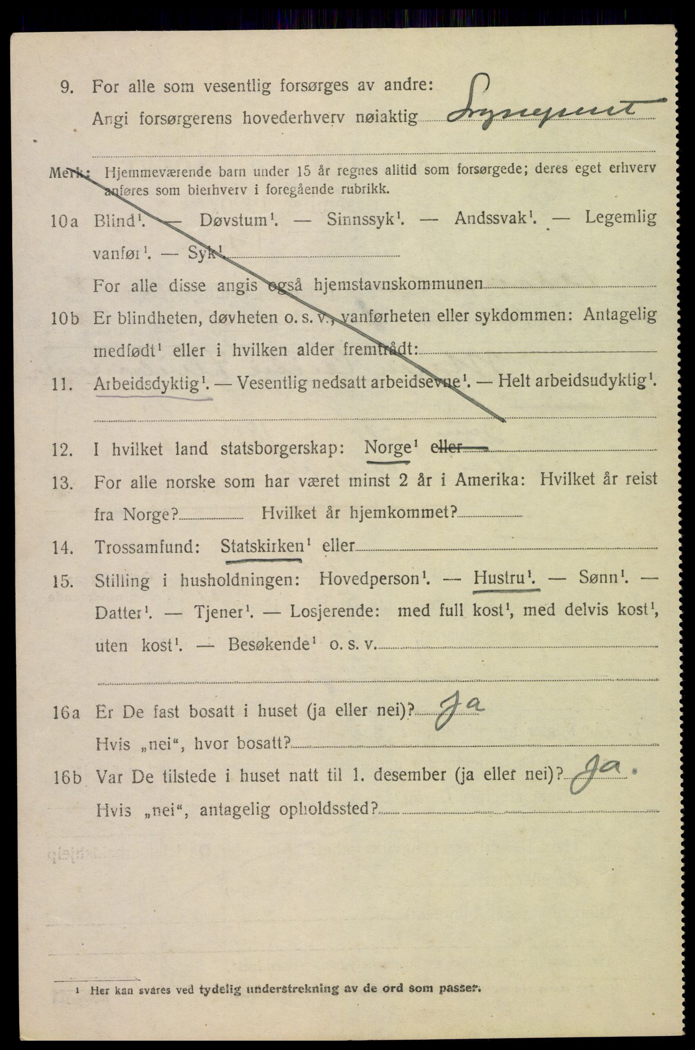 SAK, 1920 census for Åseral, 1920, p. 1189