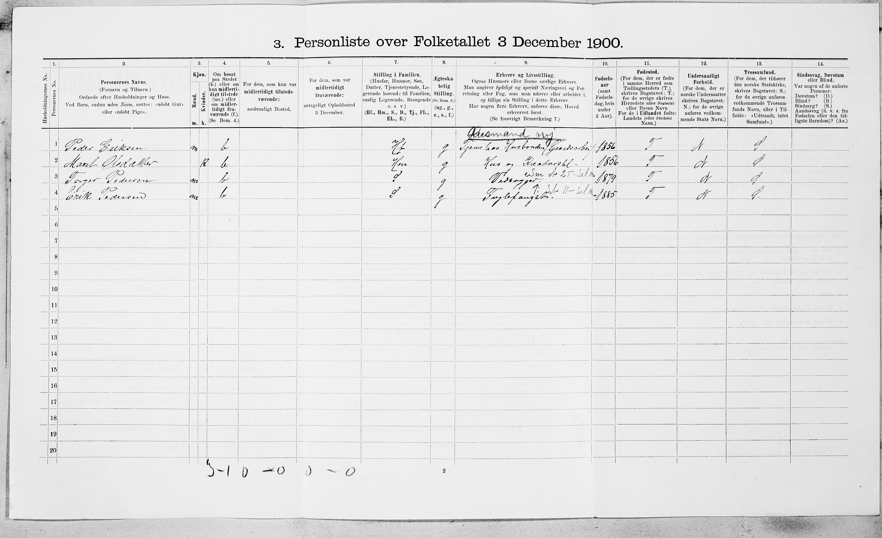 SAT, 1900 census for Rennebu, 1900, p. 553