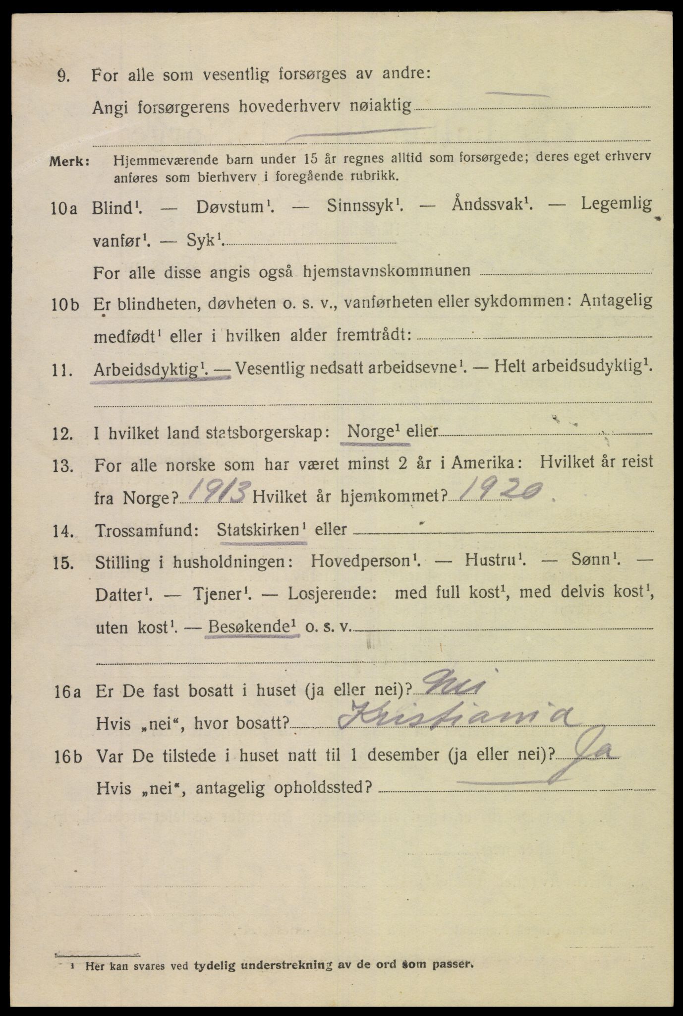 SAK, 1920 census for Arendal, 1920, p. 29781