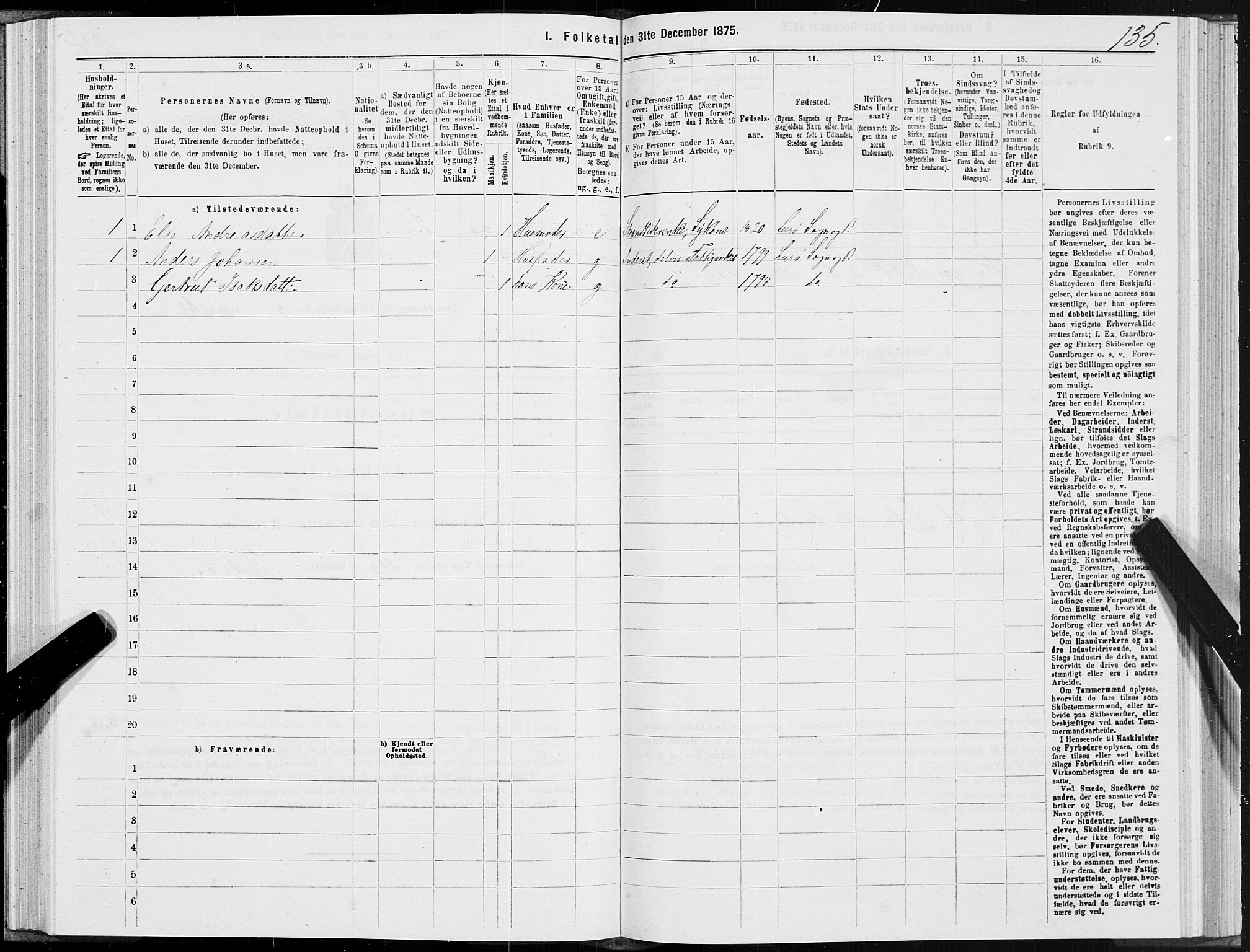 SAT, 1875 census for 1834P Lurøy, 1875, p. 3135