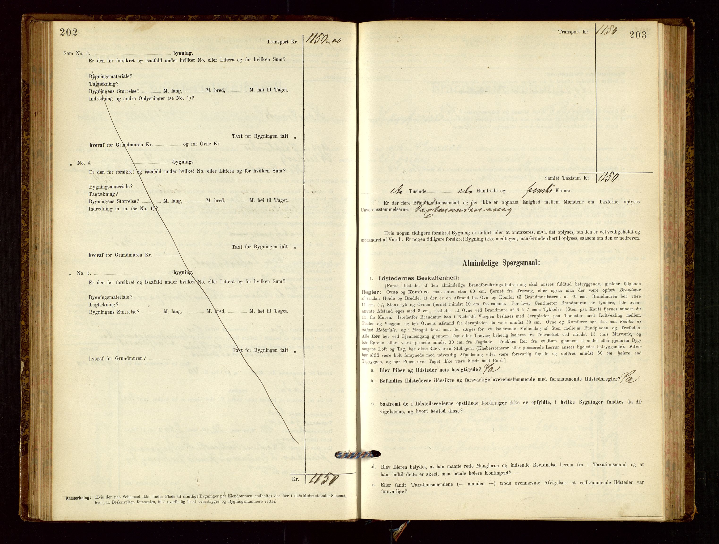 Nedstrand lensmannskontor, SAST/A-100236/Gob/L0001: "Brandtaxationsprotokol for Nerstrand Lensmandsdistrikt Ryfylke fogderi", 1895-1915, p. 202-203