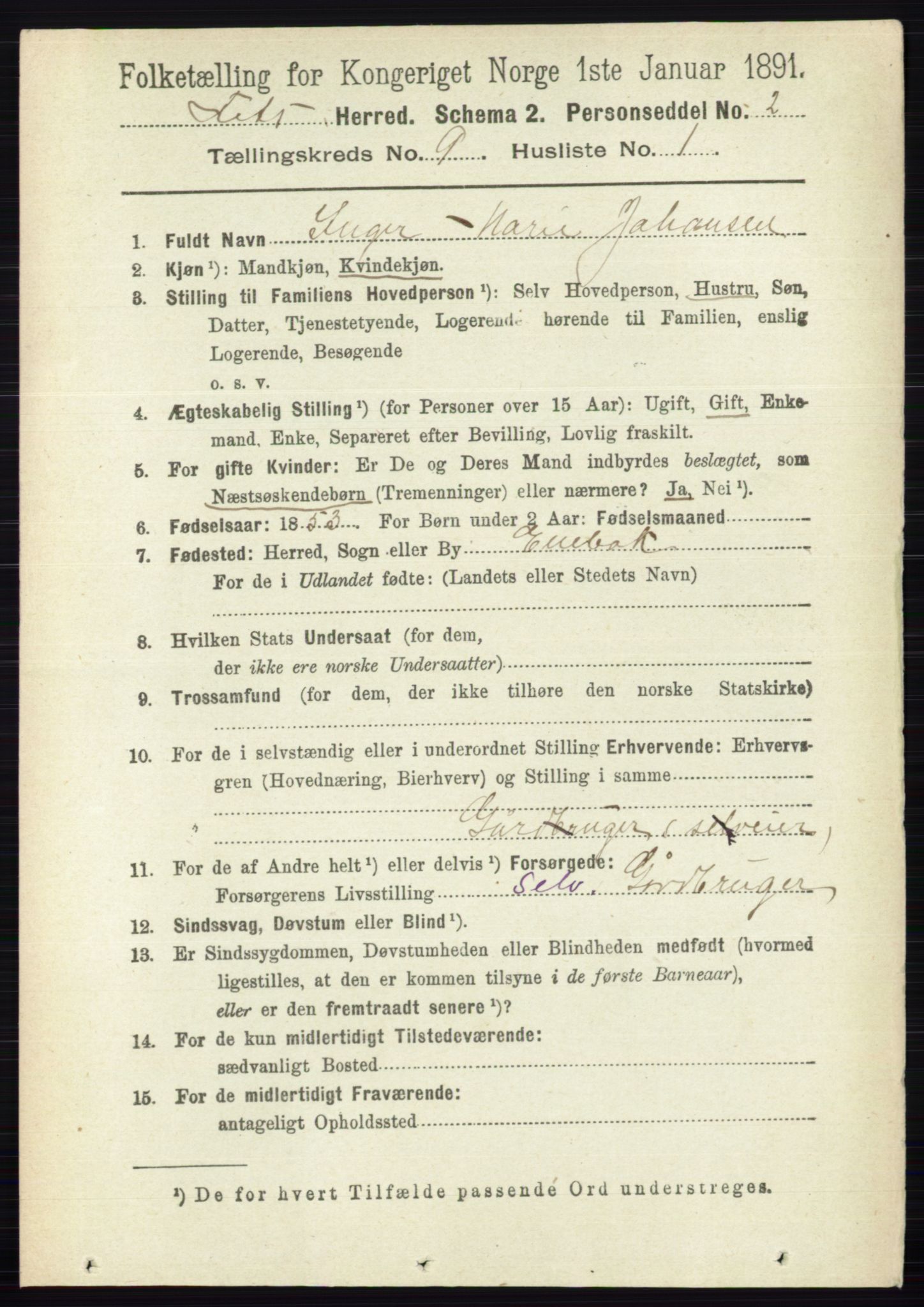 RA, 1891 census for 0227 Fet, 1891, p. 3500