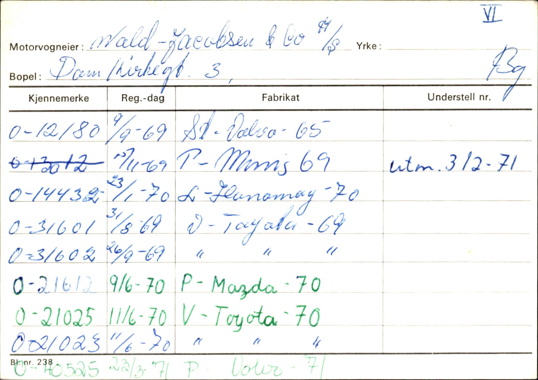 Statens vegvesen, Hordaland vegkontor, AV/SAB-A-5201/2/Hb/L0037: O-eierkort W-P, 1920-1971, p. 23