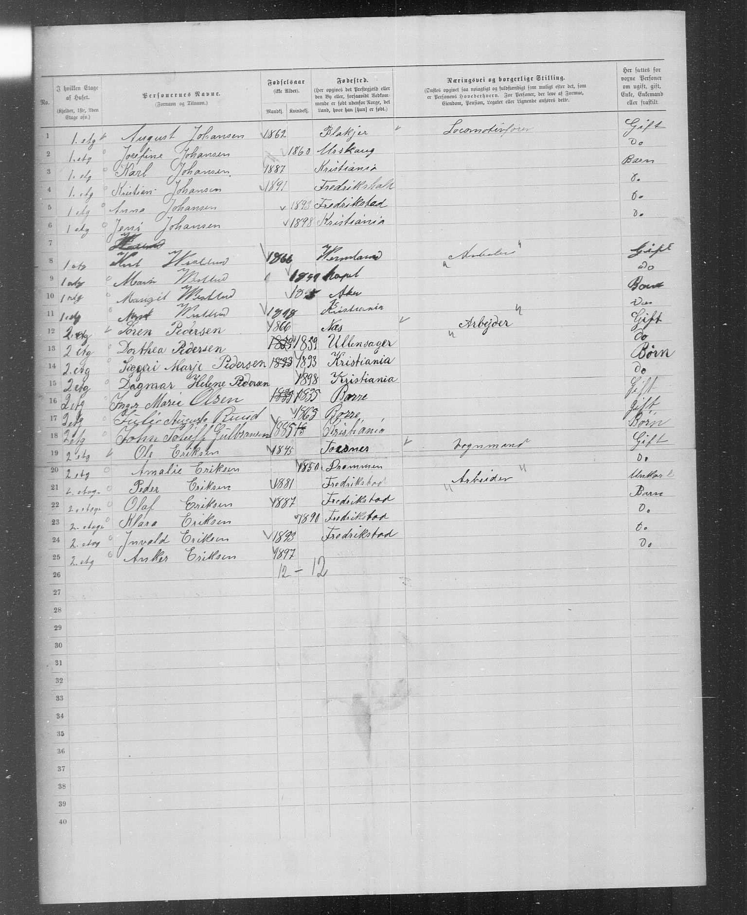 OBA, Municipal Census 1899 for Kristiania, 1899, p. 5543