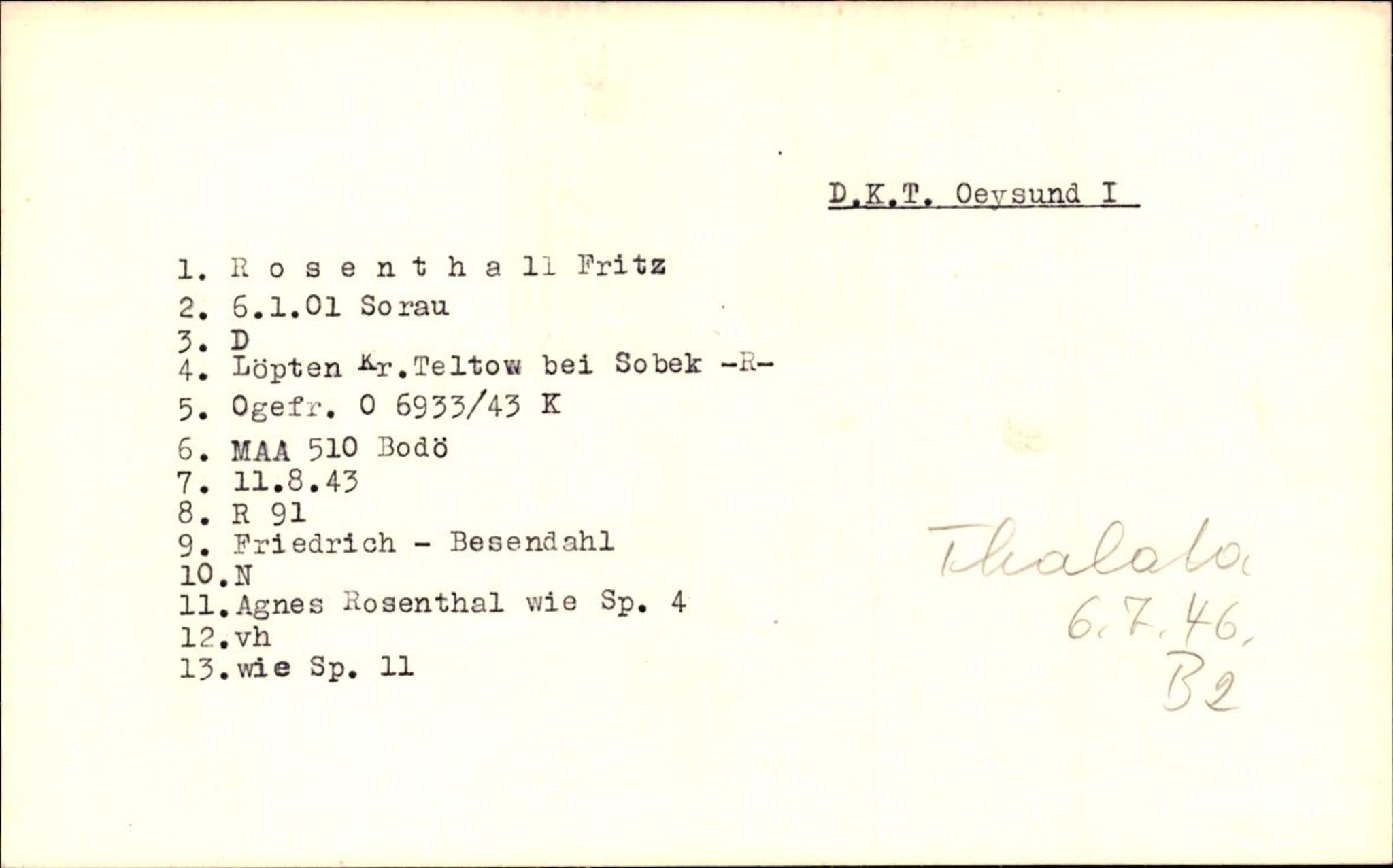 Hjemsendte tyskere , RA/RAFA-6487/D/Db/L0023: Rosenthal-Schmick, 1945-1947, p. 2