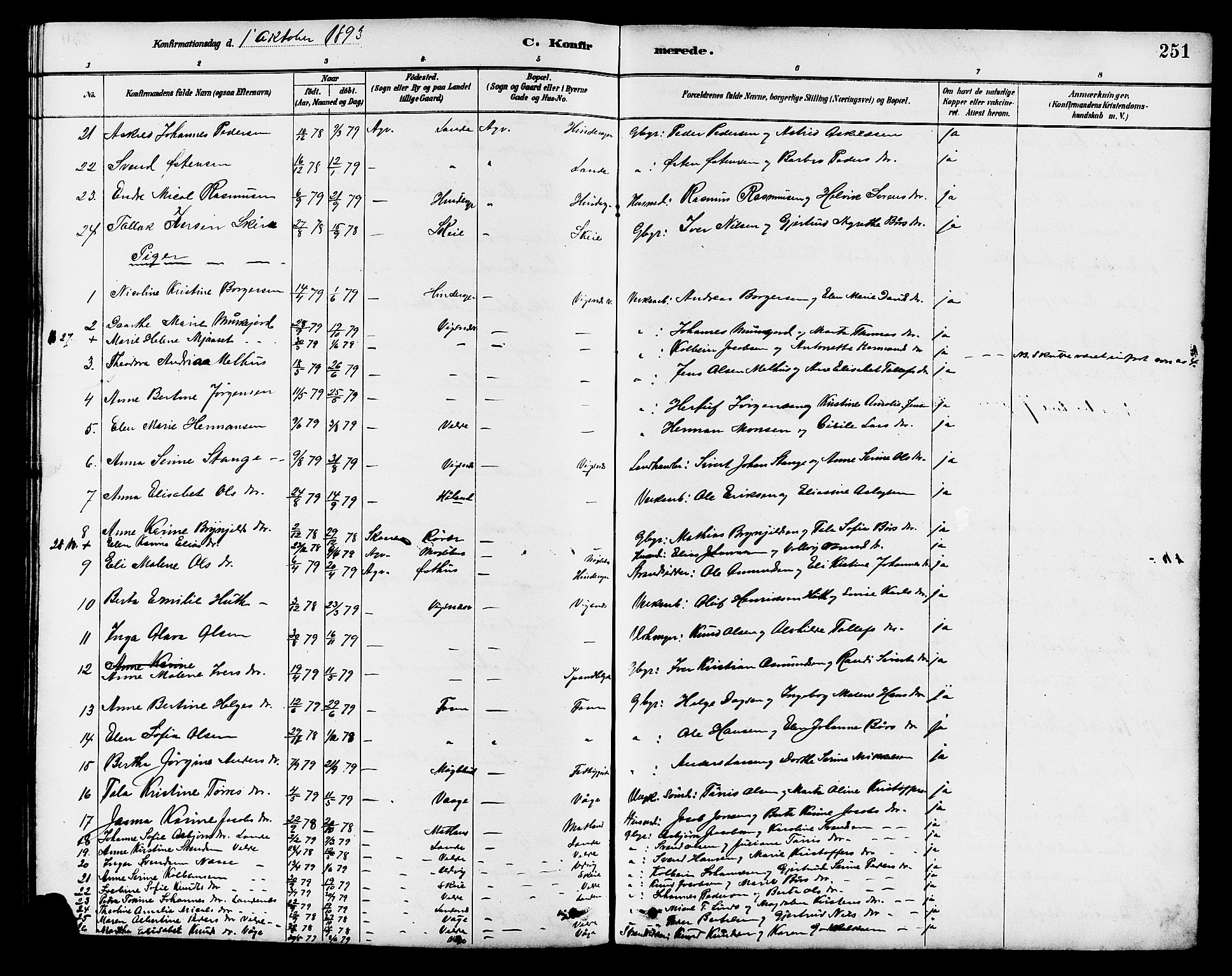 Avaldsnes sokneprestkontor, AV/SAST-A -101851/H/Ha/Hab/L0007: Parish register (copy) no. B 7, 1885-1909, p. 251