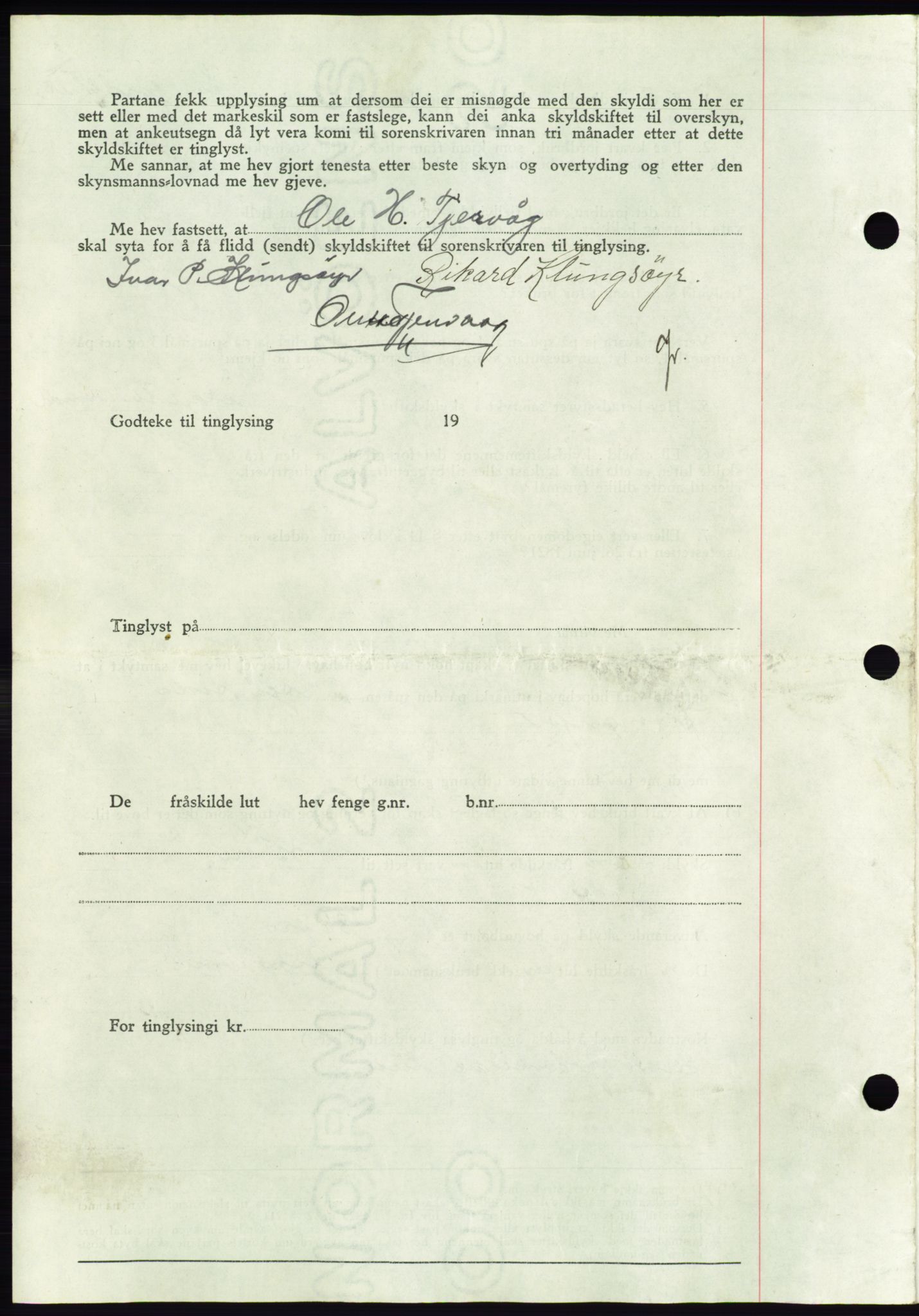 Søre Sunnmøre sorenskriveri, AV/SAT-A-4122/1/2/2C/L0075: Mortgage book no. 1A, 1943-1943, Diary no: : 385/1943