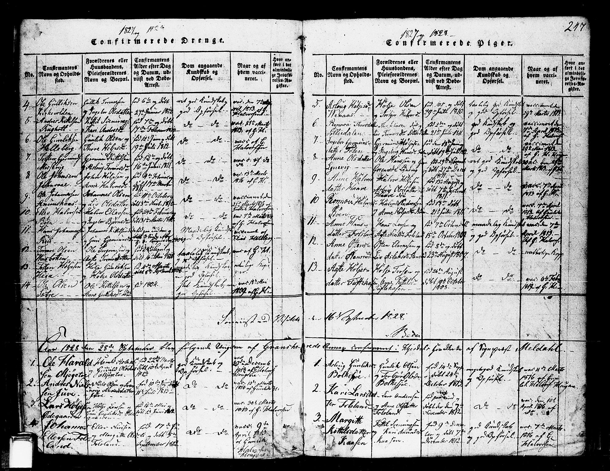 Gransherad kirkebøker, SAKO/A-267/F/Fa/L0001: Parish register (official) no. I 1, 1815-1843, p. 247