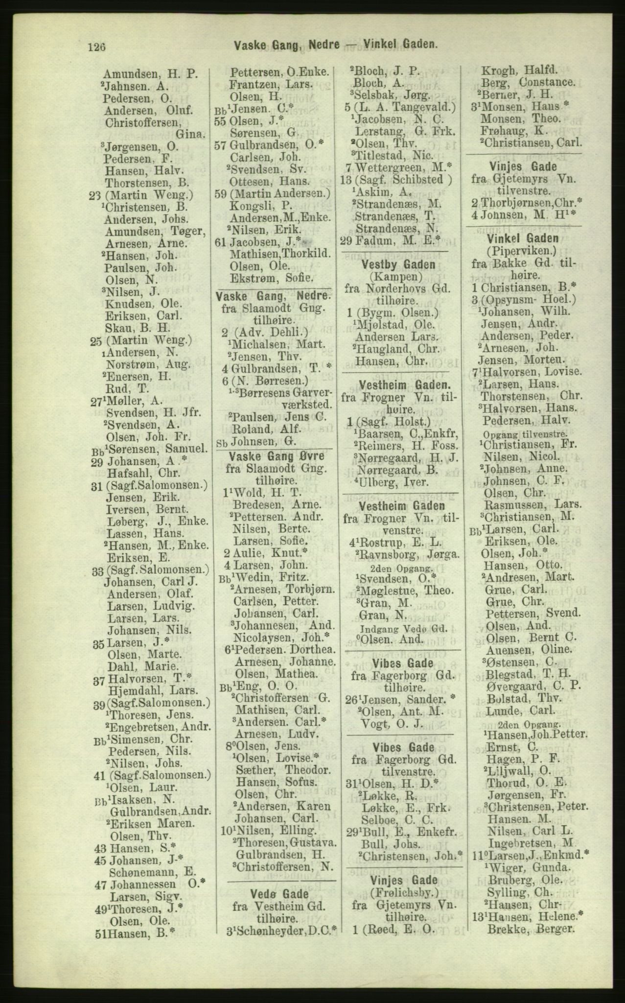 Kristiania/Oslo adressebok, PUBL/-, 1884, p. 126