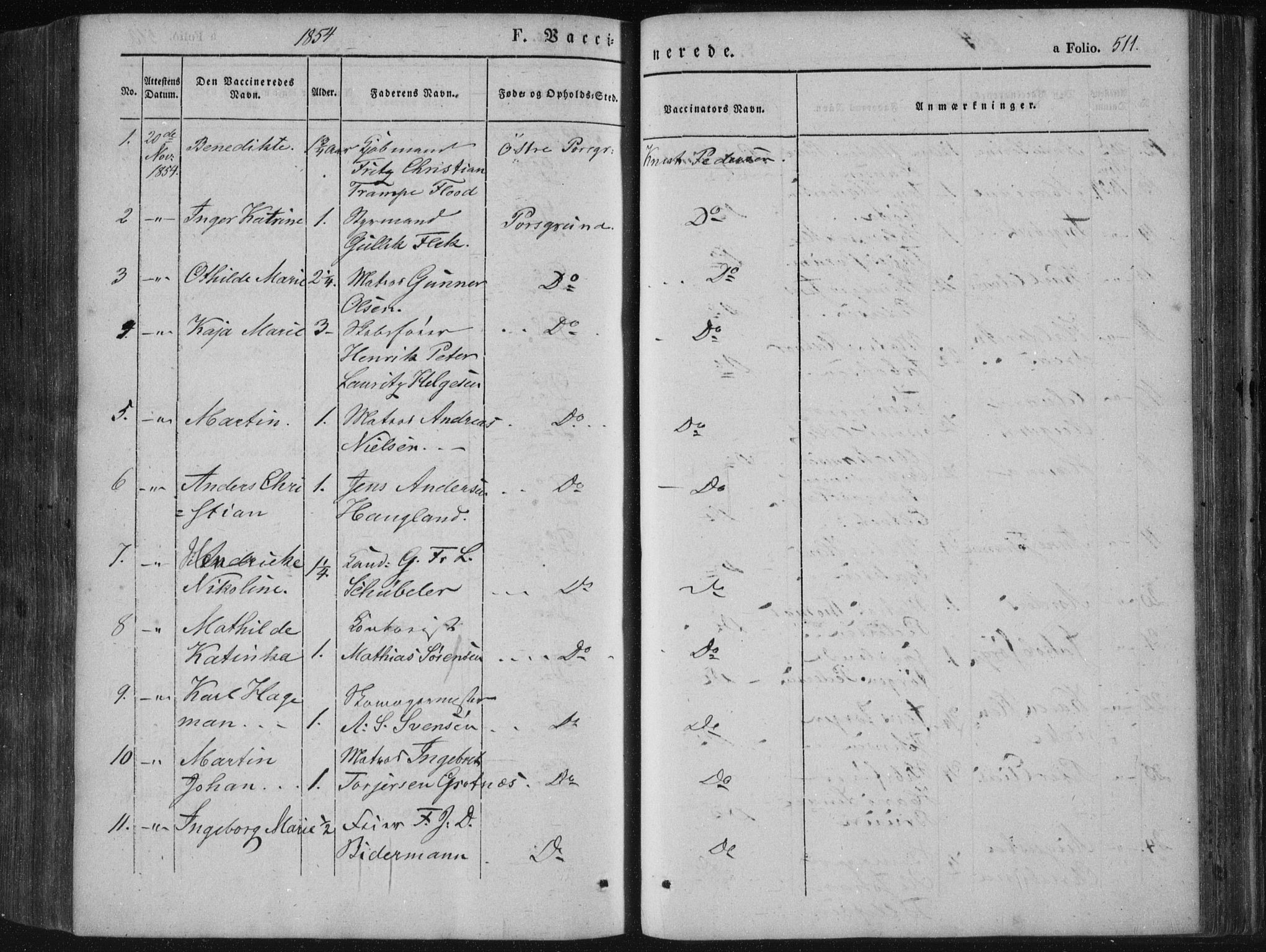 Porsgrunn kirkebøker , SAKO/A-104/F/Fa/L0006: Parish register (official) no. 6, 1841-1857, p. 511