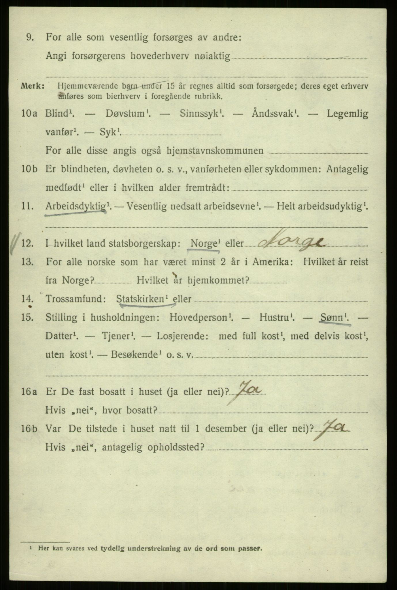 SAB, 1920 census for Bergen, 1920, p. 235639