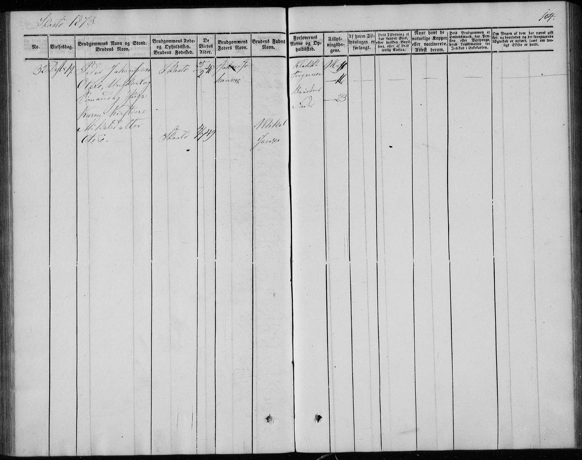 Sannidal kirkebøker, AV/SAKO-A-296/F/Fa/L0010: Parish register (official) no. 10, 1855-1873, p. 104