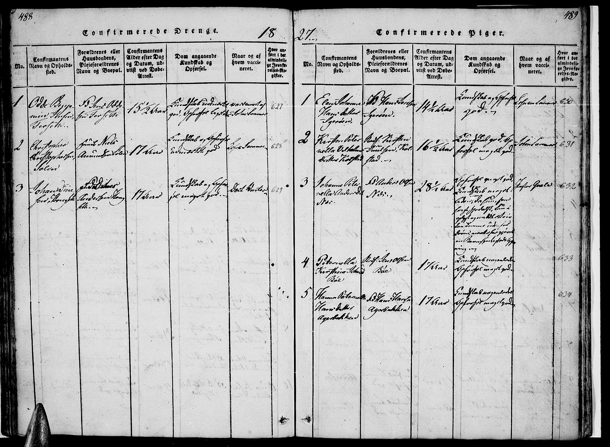 Ministerialprotokoller, klokkerbøker og fødselsregistre - Nordland, AV/SAT-A-1459/816/L0239: Parish register (official) no. 816A05, 1820-1845, p. 488-489