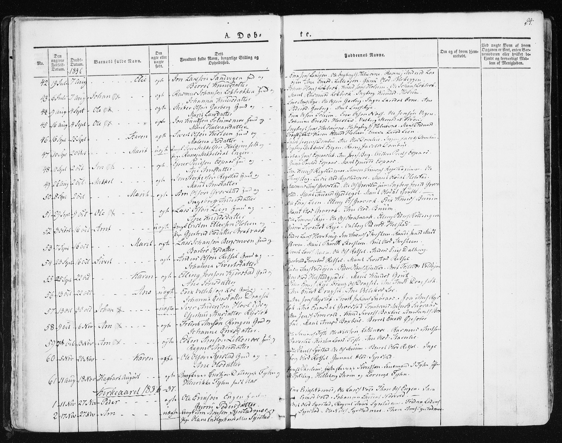 Ministerialprotokoller, klokkerbøker og fødselsregistre - Sør-Trøndelag, SAT/A-1456/672/L0855: Parish register (official) no. 672A07, 1829-1860, p. 24