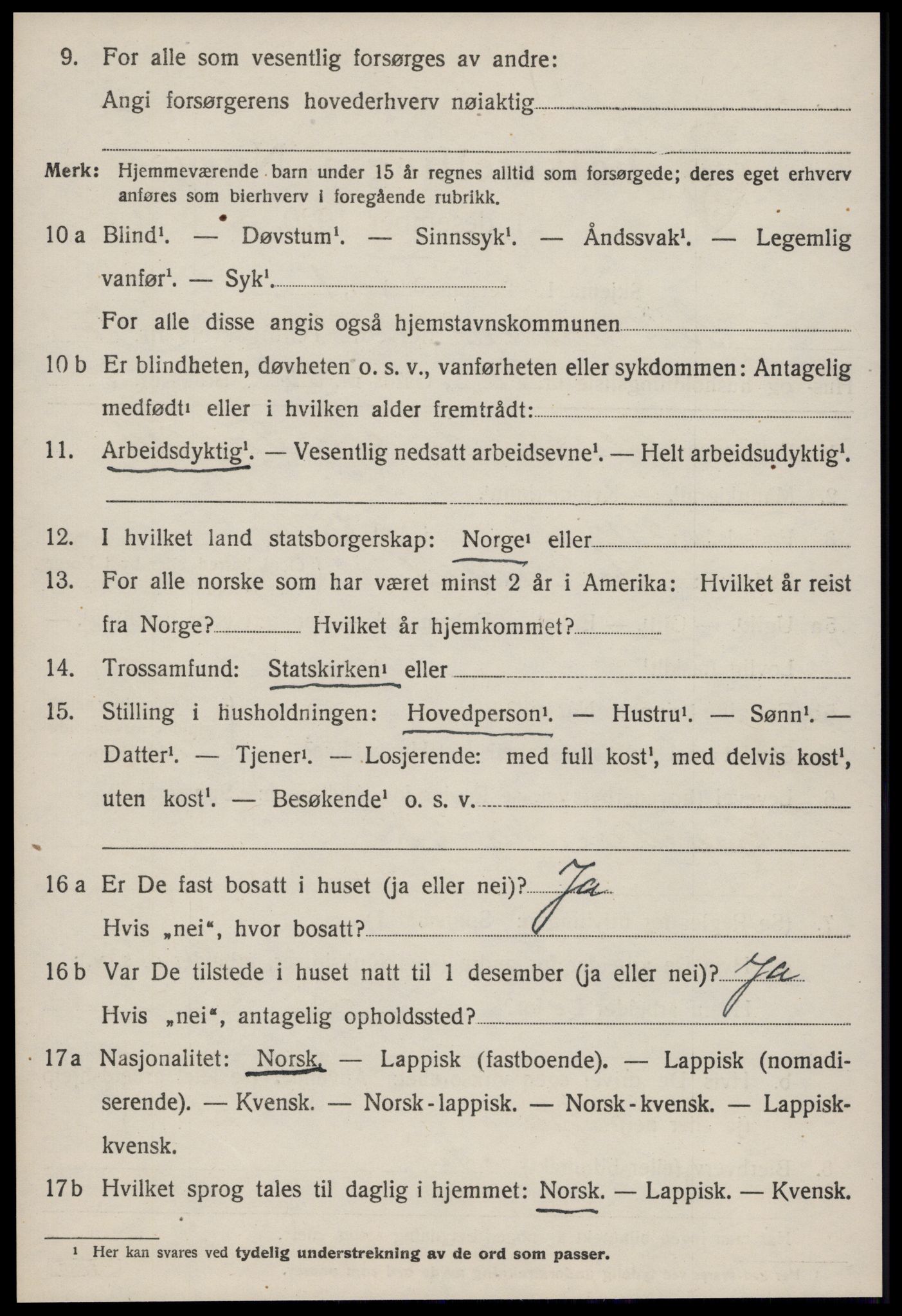 SAT, 1920 census for Soknedal, 1920, p. 3577