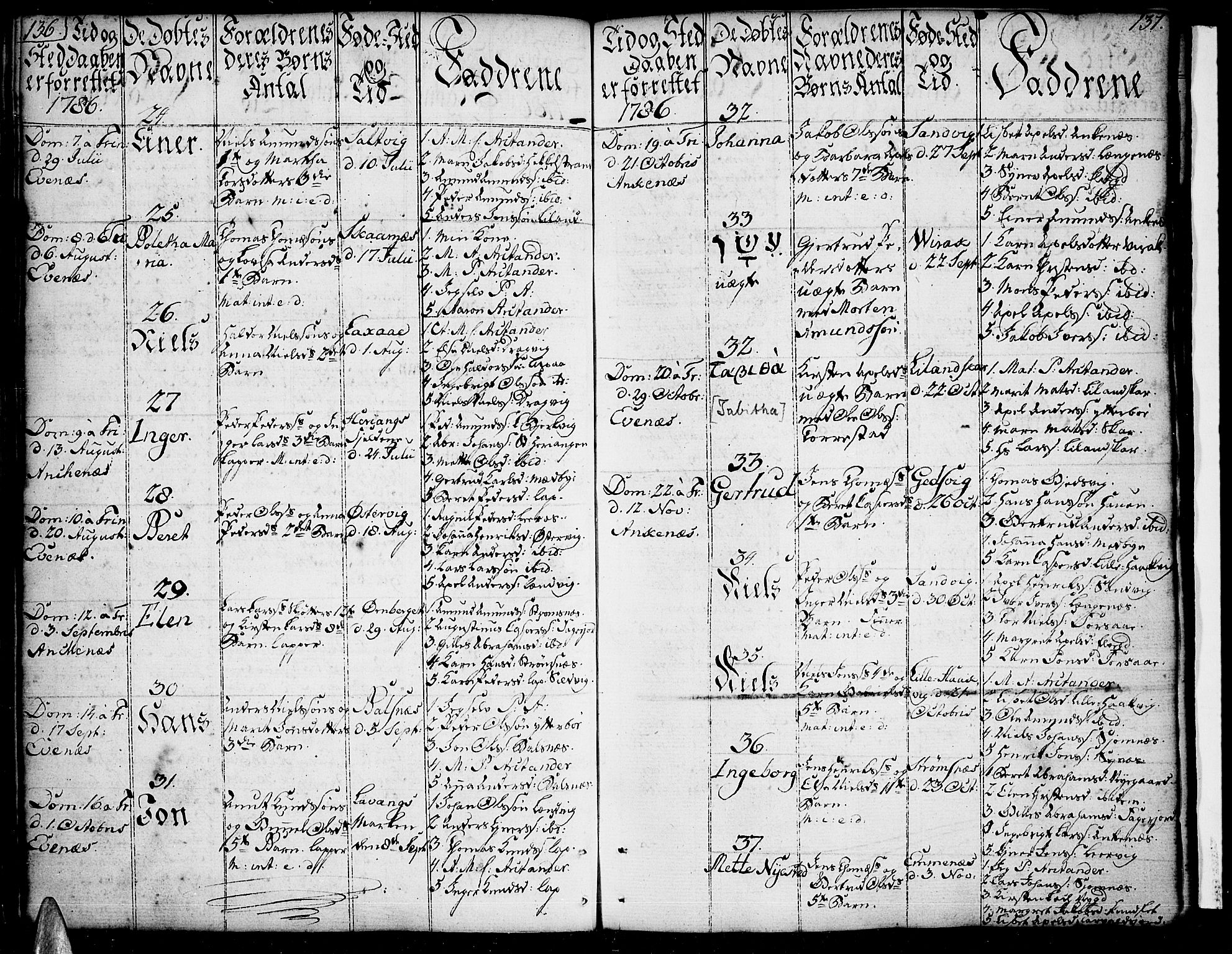 Ministerialprotokoller, klokkerbøker og fødselsregistre - Nordland, AV/SAT-A-1459/863/L0892: Parish register (official) no. 863A04, 1765-1794, p. 136-137