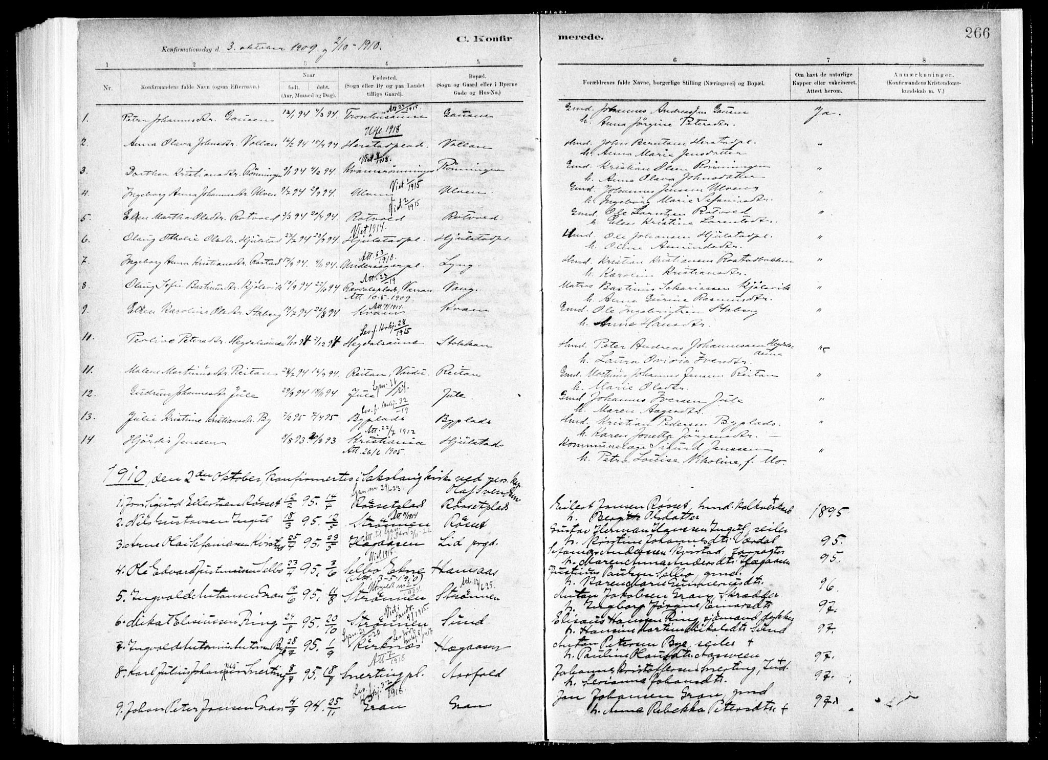 Ministerialprotokoller, klokkerbøker og fødselsregistre - Nord-Trøndelag, AV/SAT-A-1458/730/L0285: Parish register (official) no. 730A10, 1879-1914, p. 266