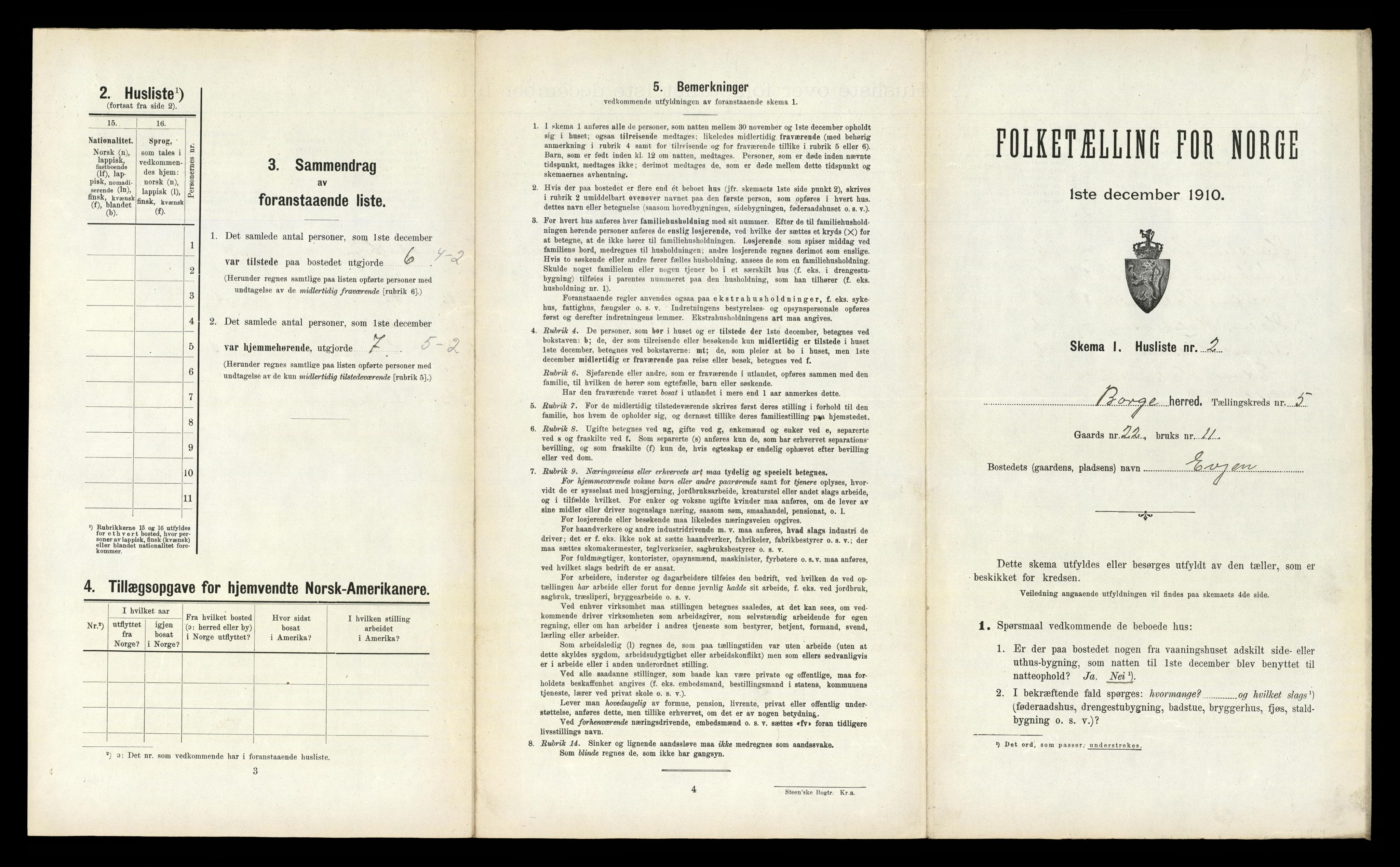 RA, 1910 census for Borge, 1910, p. 477