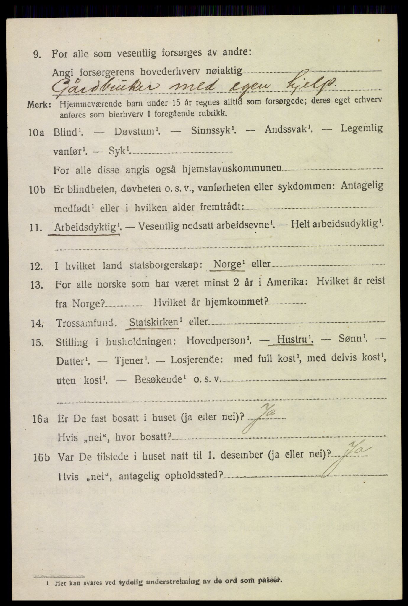 SAH, 1920 census for Lom, 1920, p. 5079