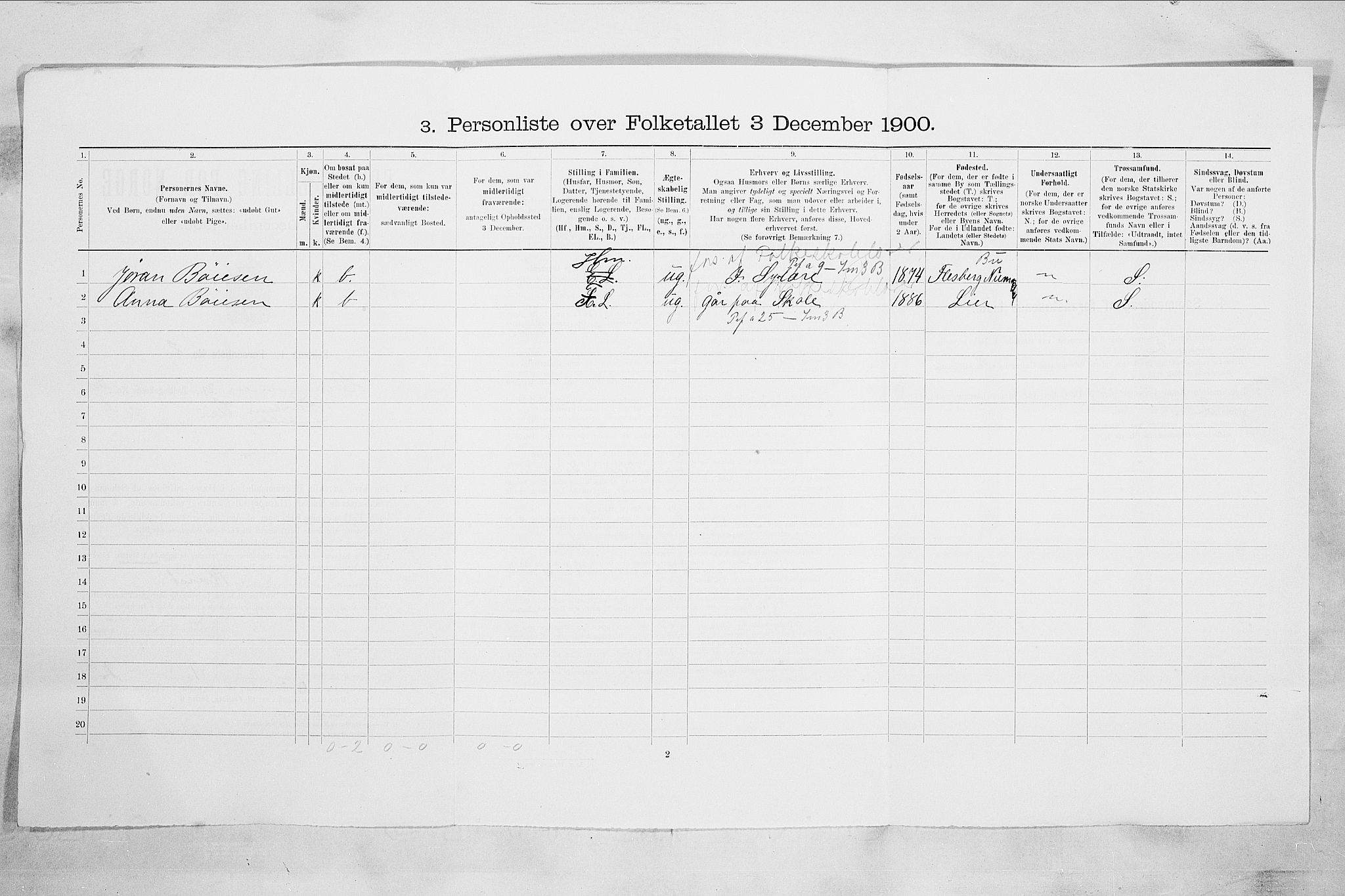 RA, 1900 census for Drammen, 1900, p. 5333