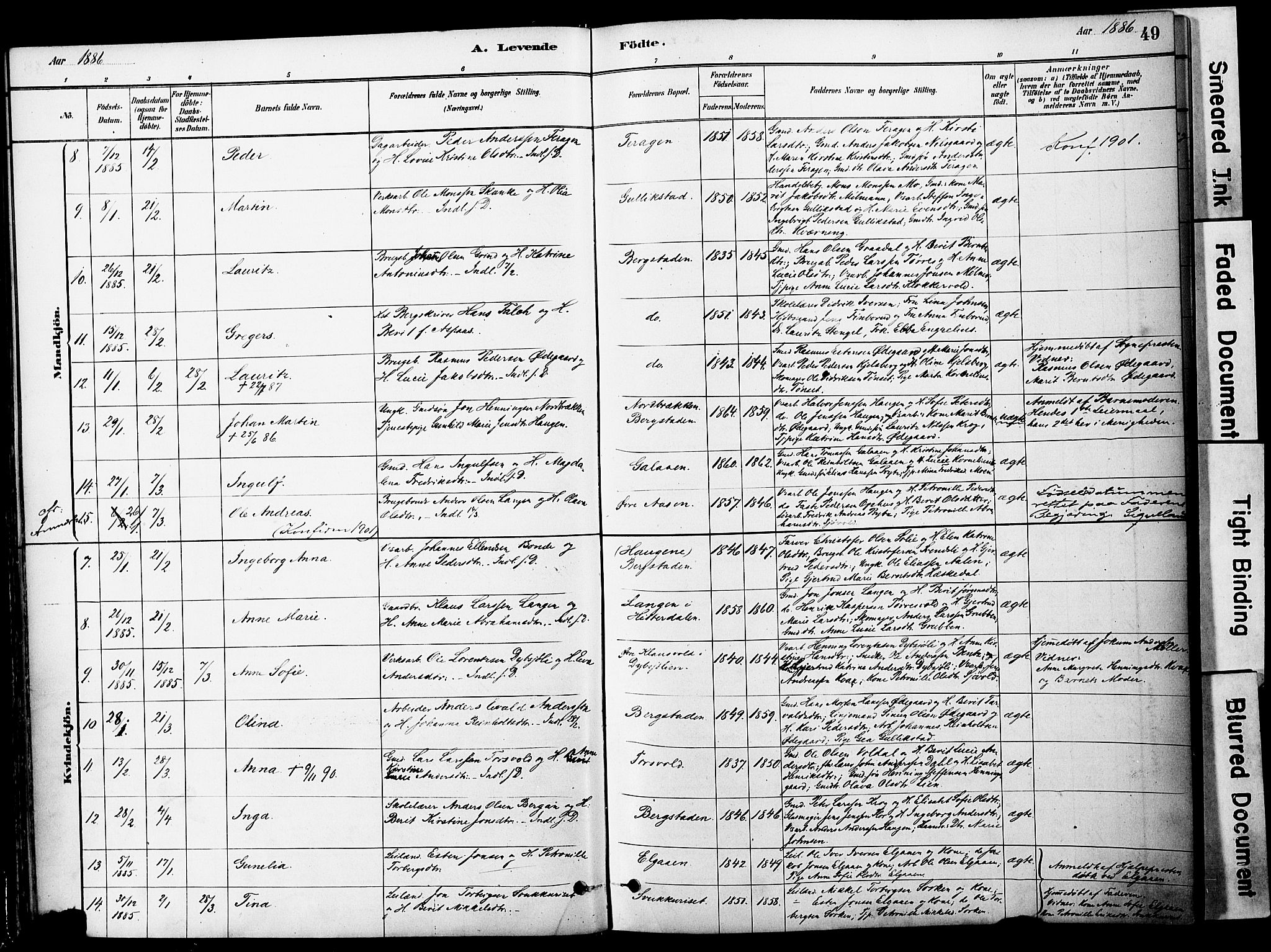 Ministerialprotokoller, klokkerbøker og fødselsregistre - Sør-Trøndelag, SAT/A-1456/681/L0933: Parish register (official) no. 681A11, 1879-1890, p. 49