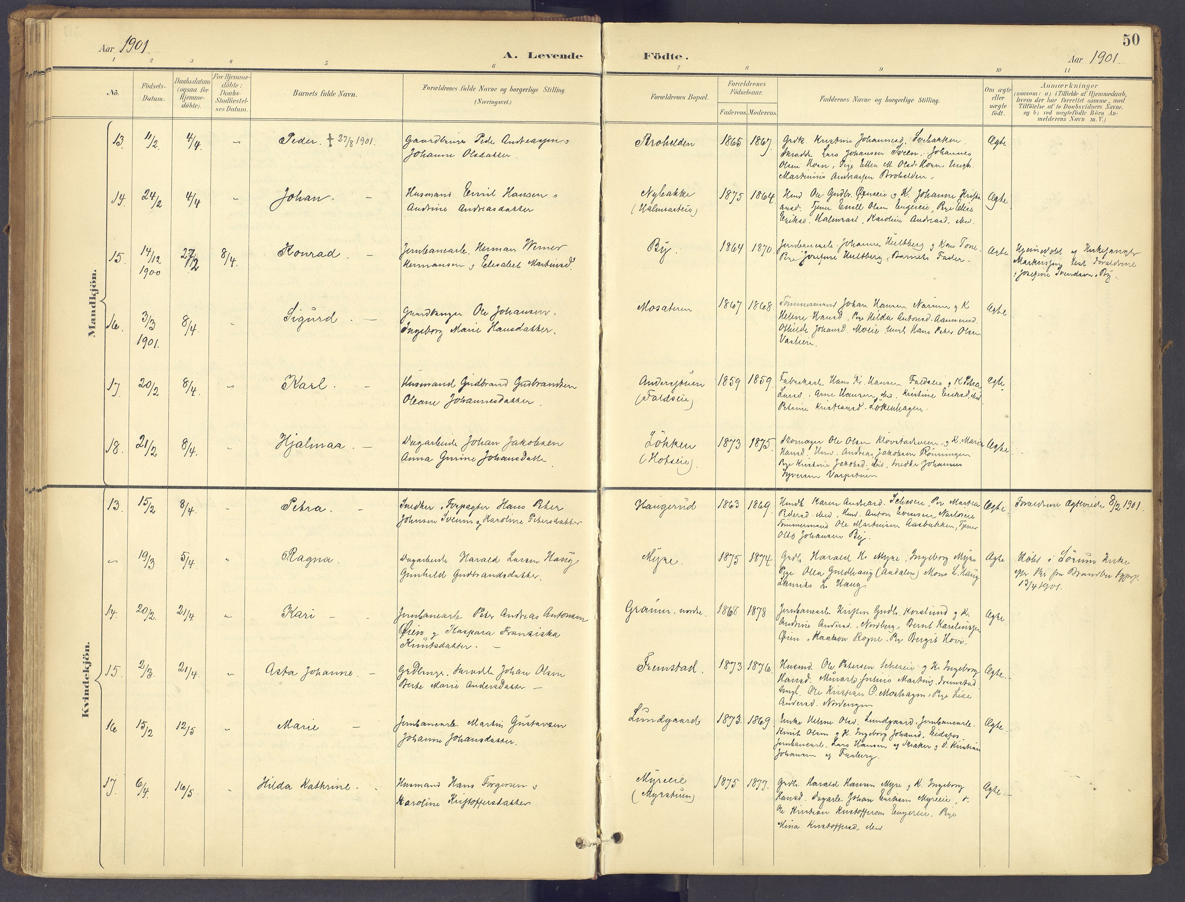 Søndre Land prestekontor, SAH/PREST-122/K/L0006: Parish register (official) no. 6, 1895-1904, p. 50