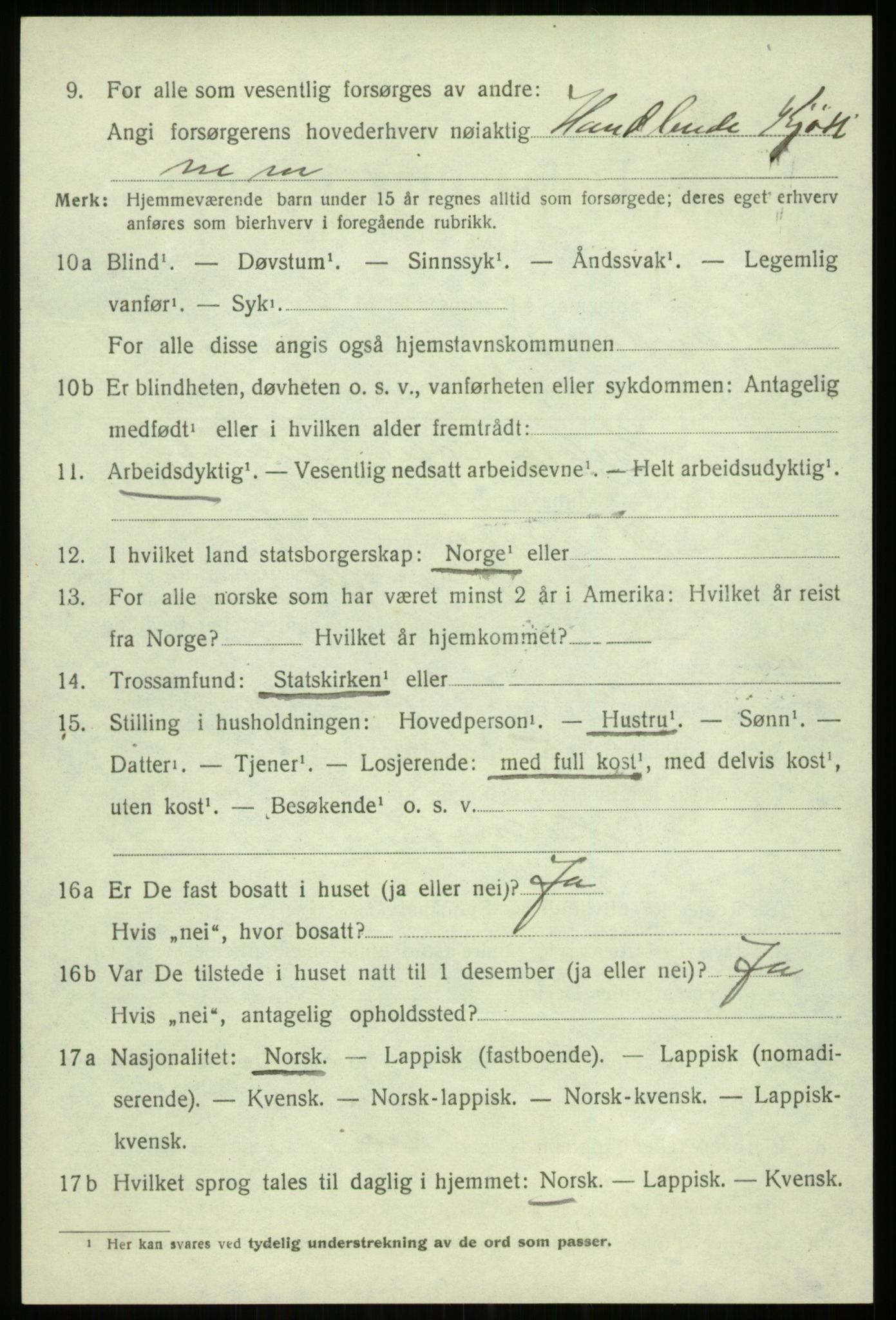 SATØ, 1920 census for Trondenes, 1920, p. 4134