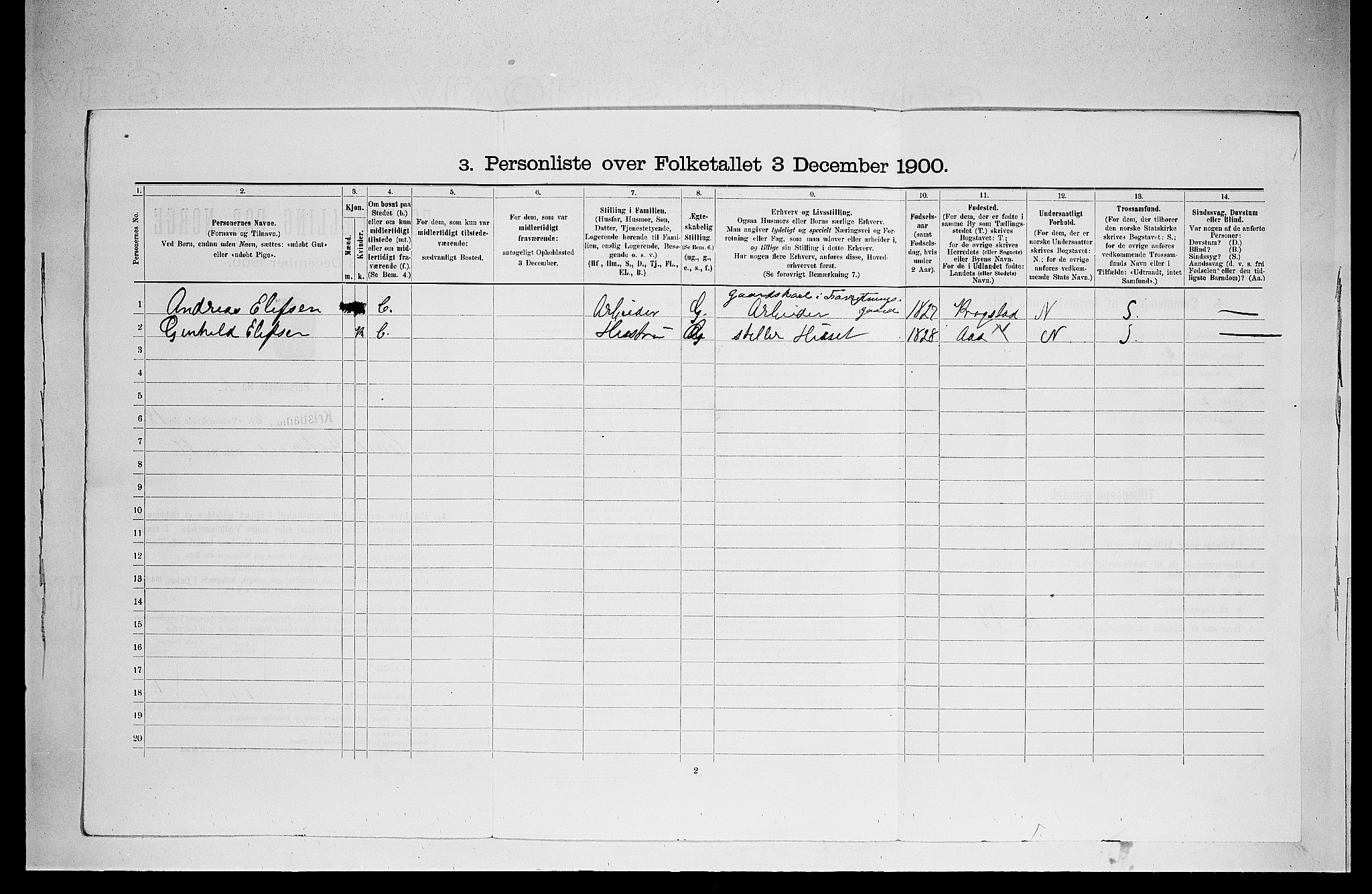 SAO, 1900 census for Kristiania, 1900, p. 11409