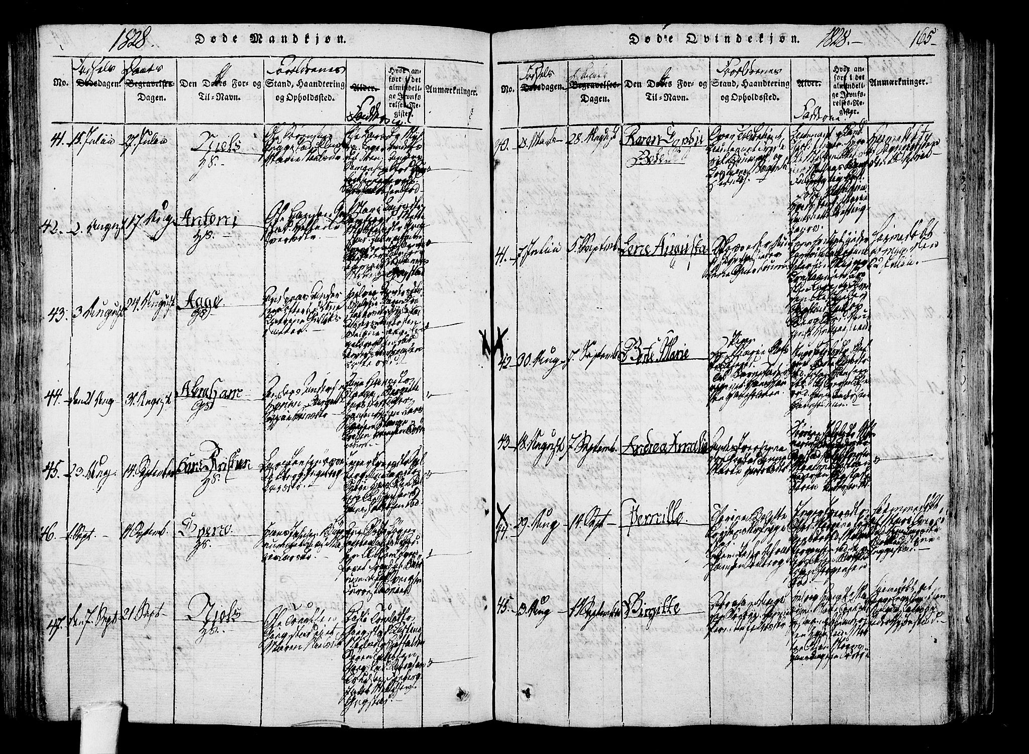 Sandar kirkebøker, AV/SAKO-A-243/F/Fa/L0004: Parish register (official) no. 4, 1814-1832, p. 165