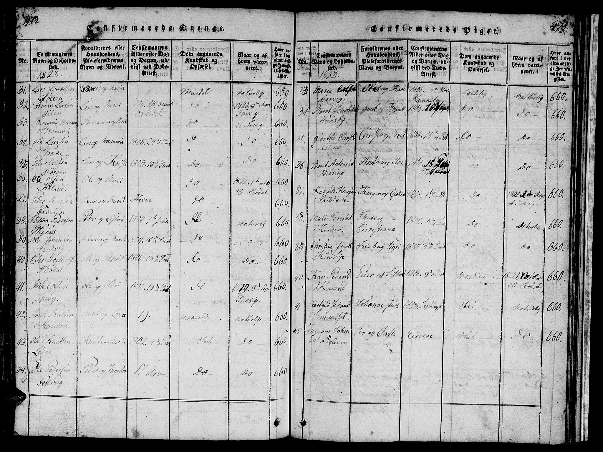 Ministerialprotokoller, klokkerbøker og fødselsregistre - Møre og Romsdal, AV/SAT-A-1454/578/L0908: Parish register (copy) no. 578C01, 1819-1837, p. 473-474